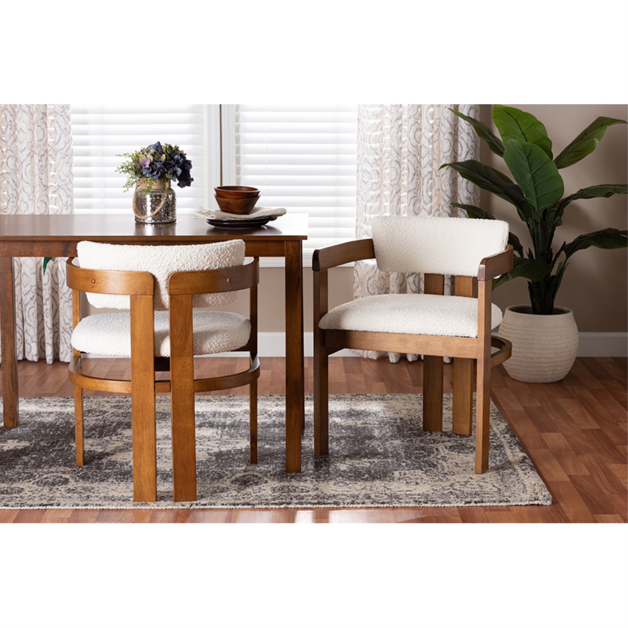 Baxton Studio Carice Modern Cream Boucle Dining Chair