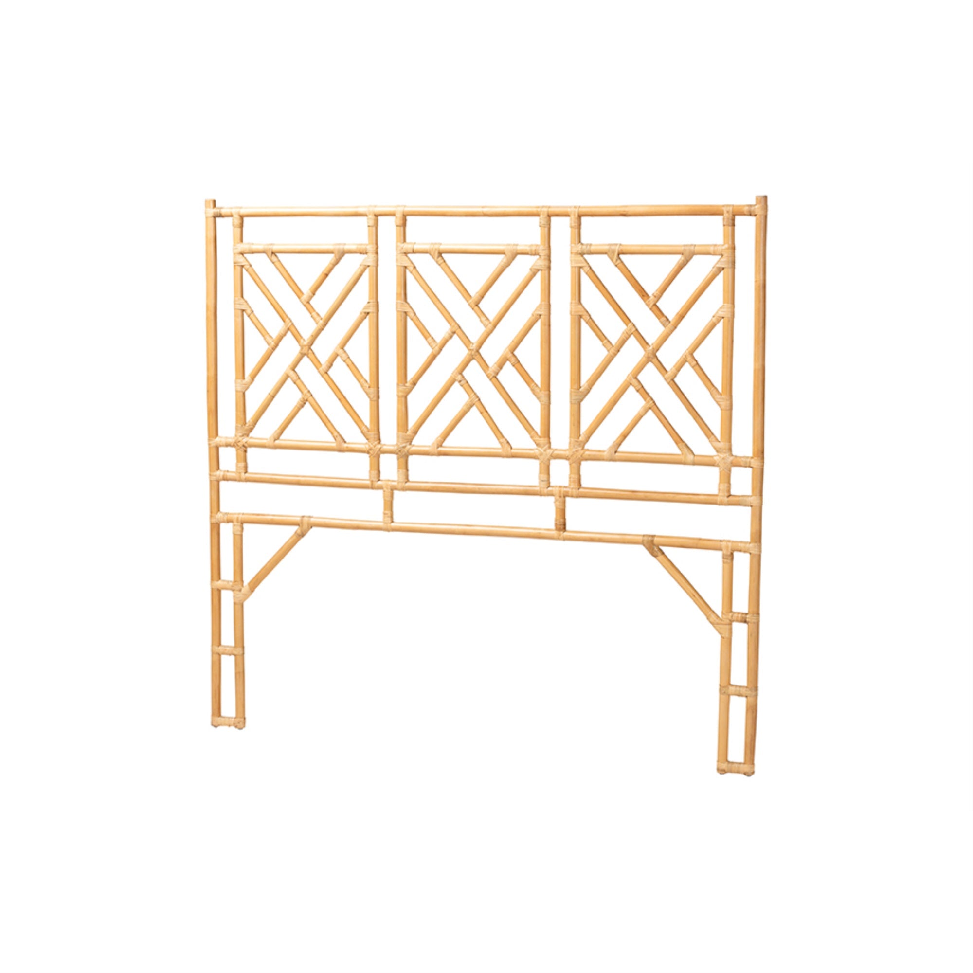 bali & pari Karavo Bohemian Natural Rattan King Size Standalone Headboard
