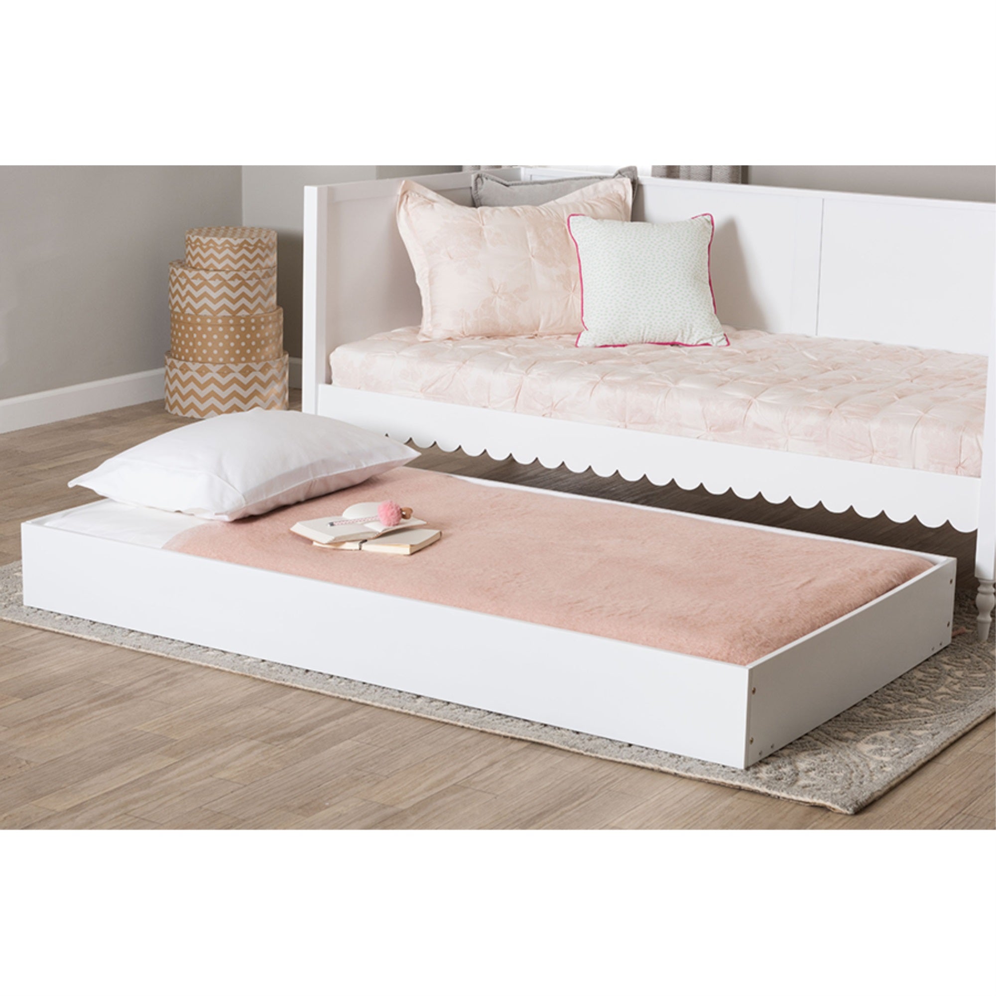 Baxton Studio Roni Modern White Wood Twin Trundle