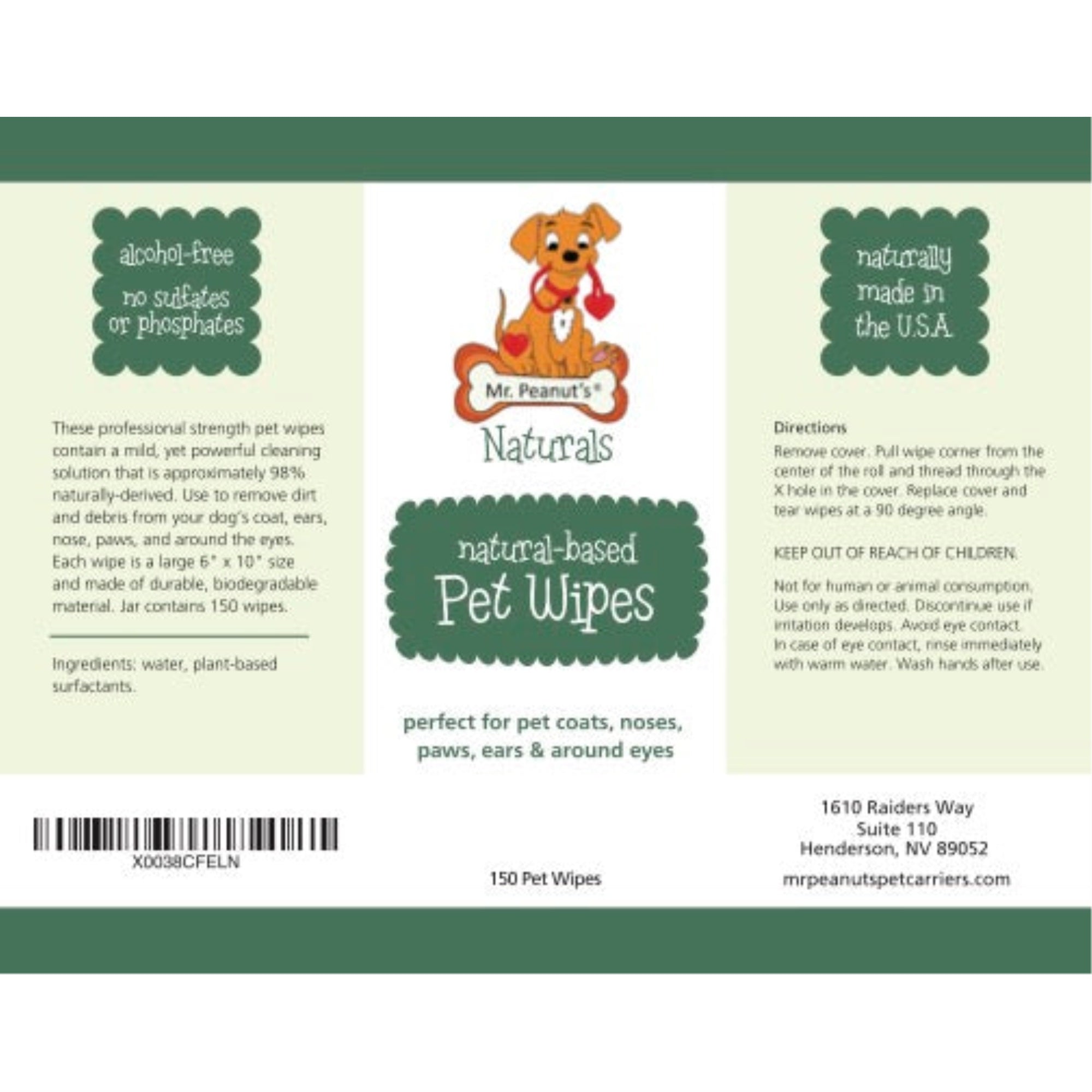 Mr. Peanut'S Naturals Pet Wipes