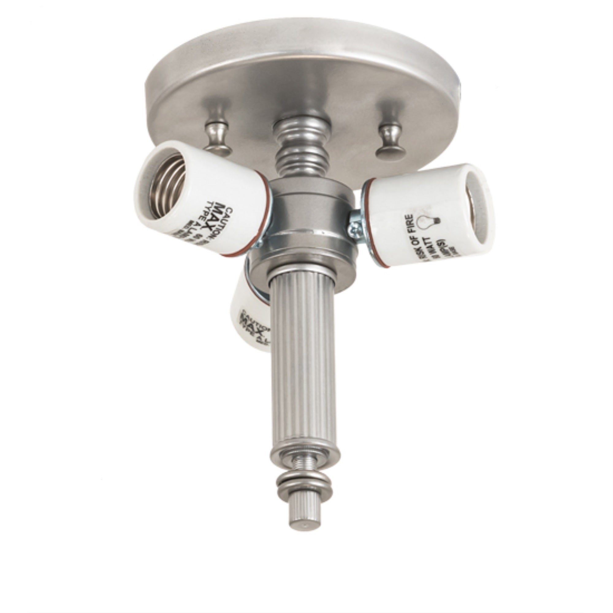 5'W X 7.5'H Brushed Nickel 3 Lt Flushmount Hardware