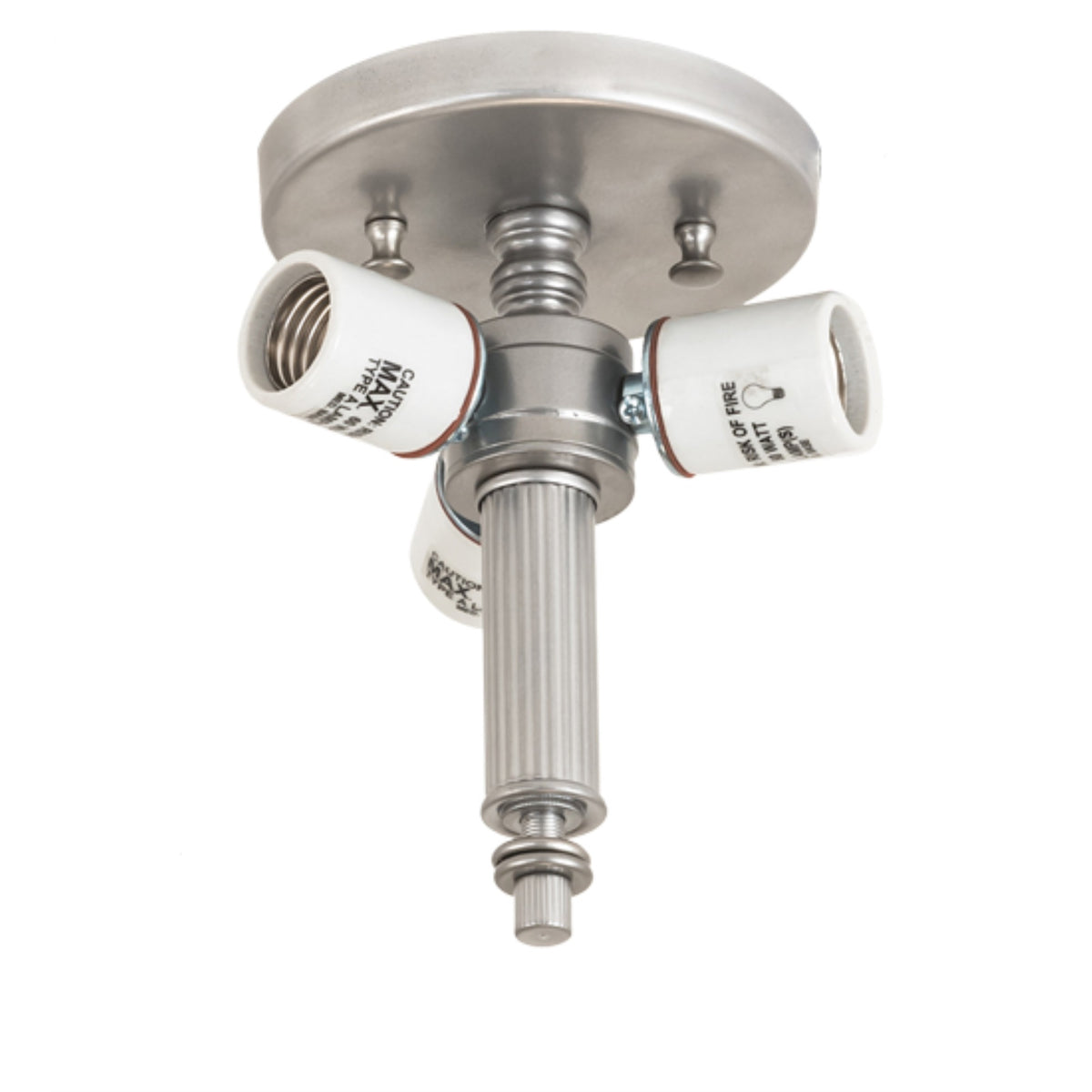 5'W X 7.5'H Brushed Nickel 3 Lt Flushmount Hardware