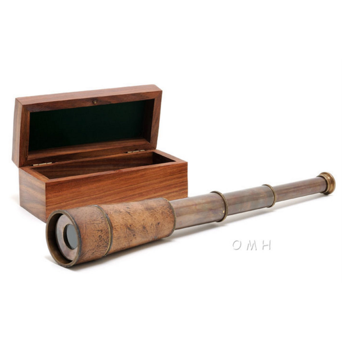 Handheld Telescope In Wooden Box