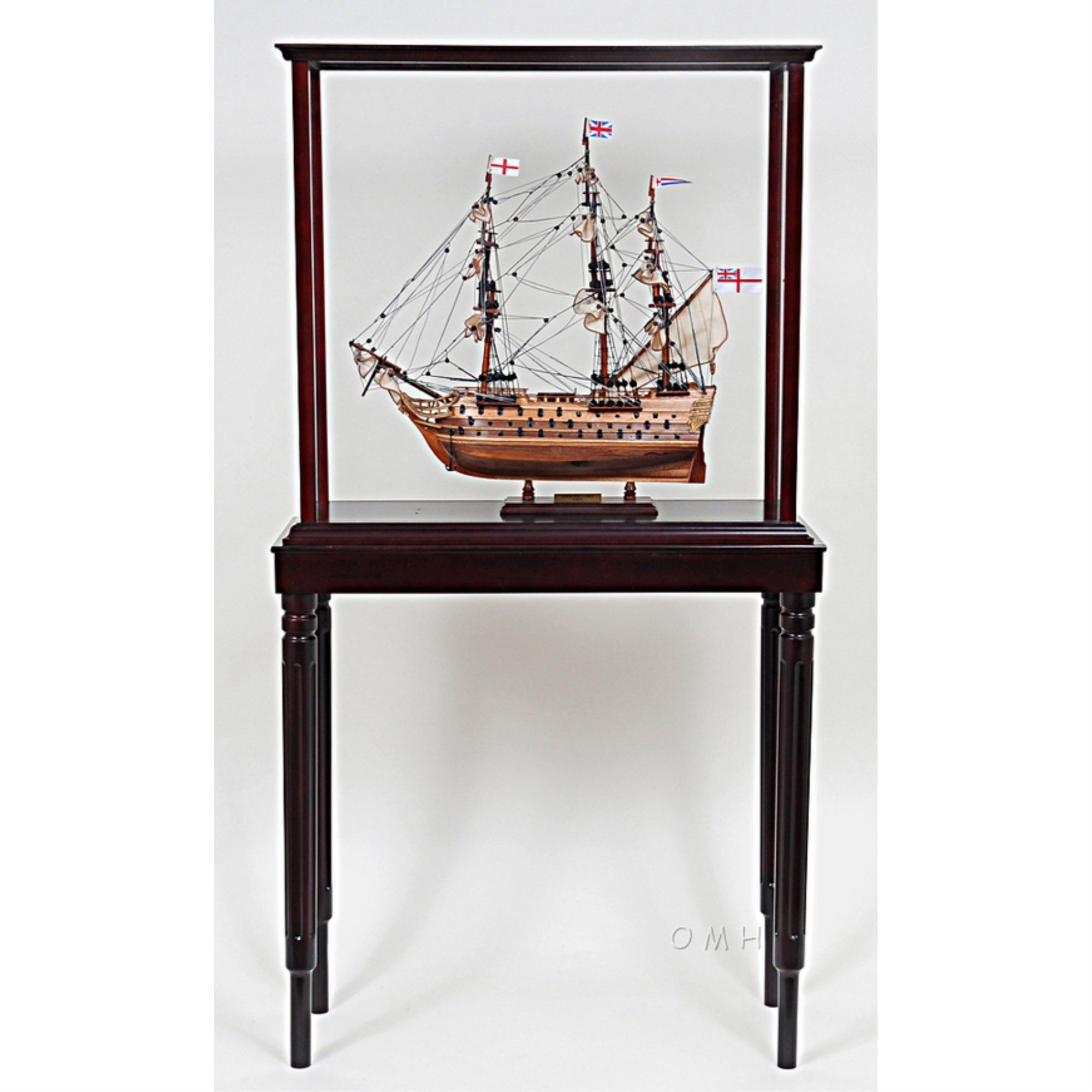 Wooden Floor Display Case For Storing Small 'Tall Ships'
