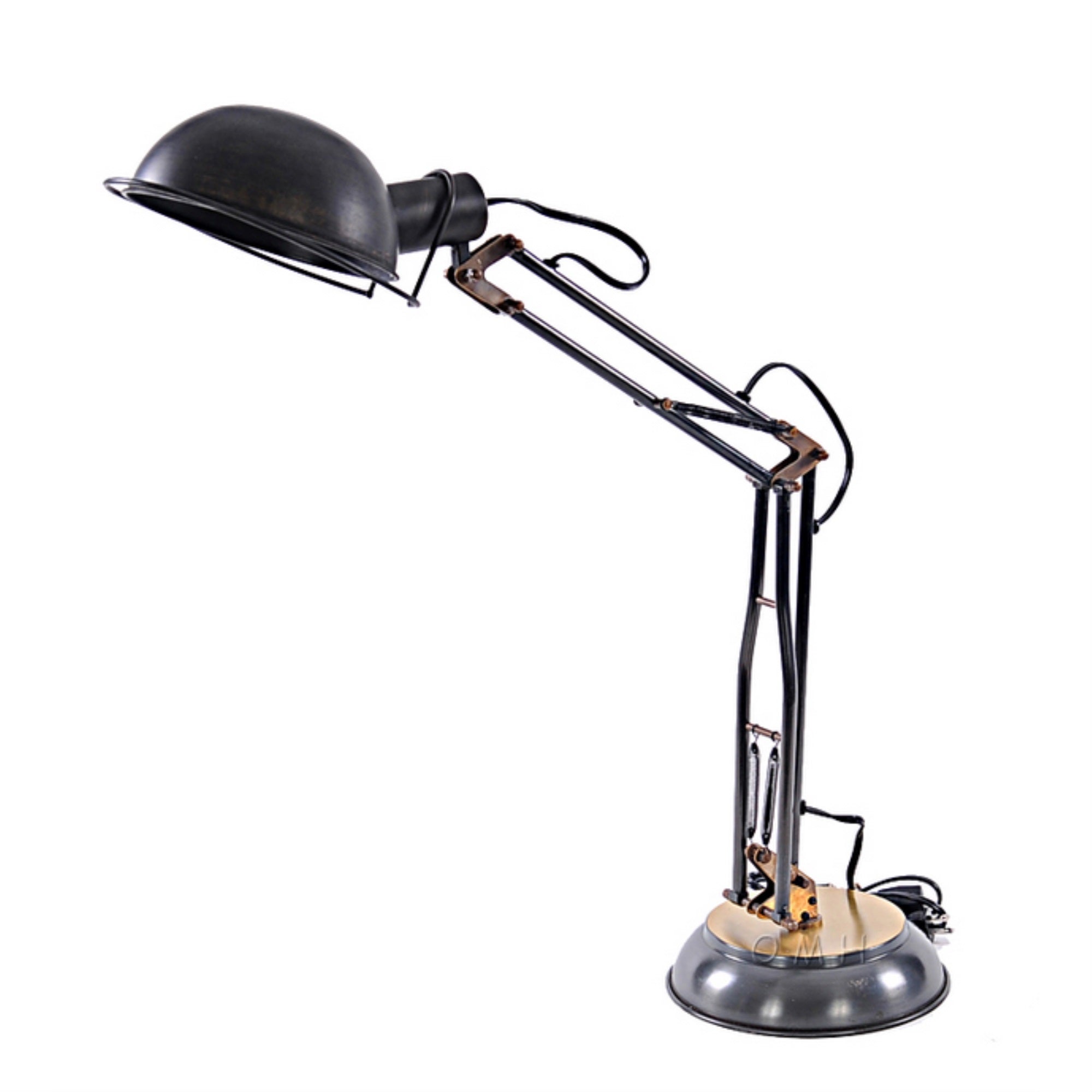 Brass Industrial-Style Desk Lamp