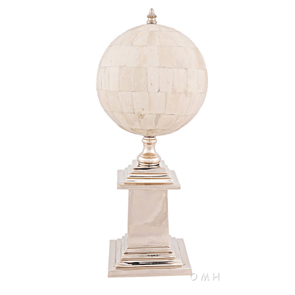 Buffalo Bone Globe With Aluminum Base