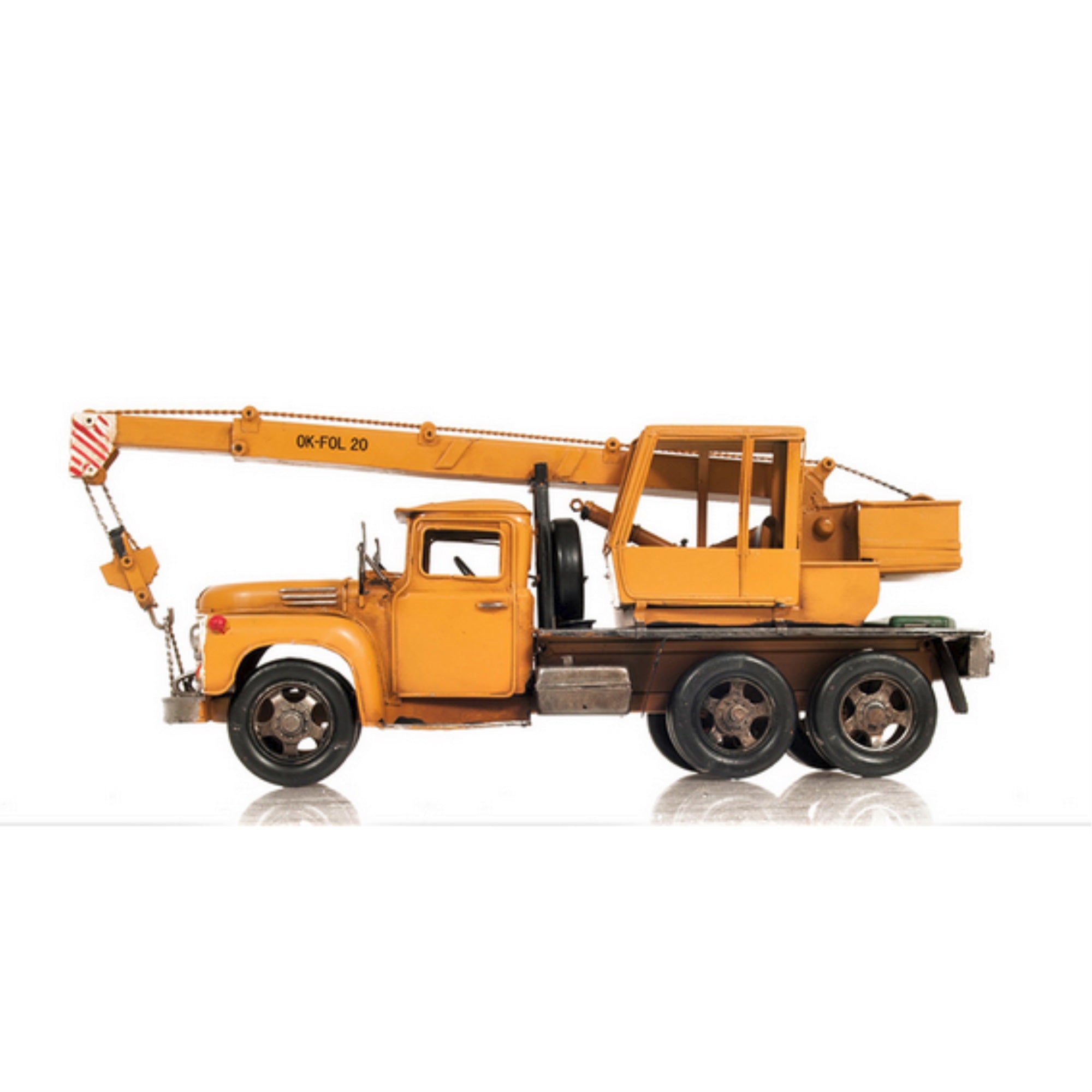 Yellow-Painted And Metal Crane Model Truck