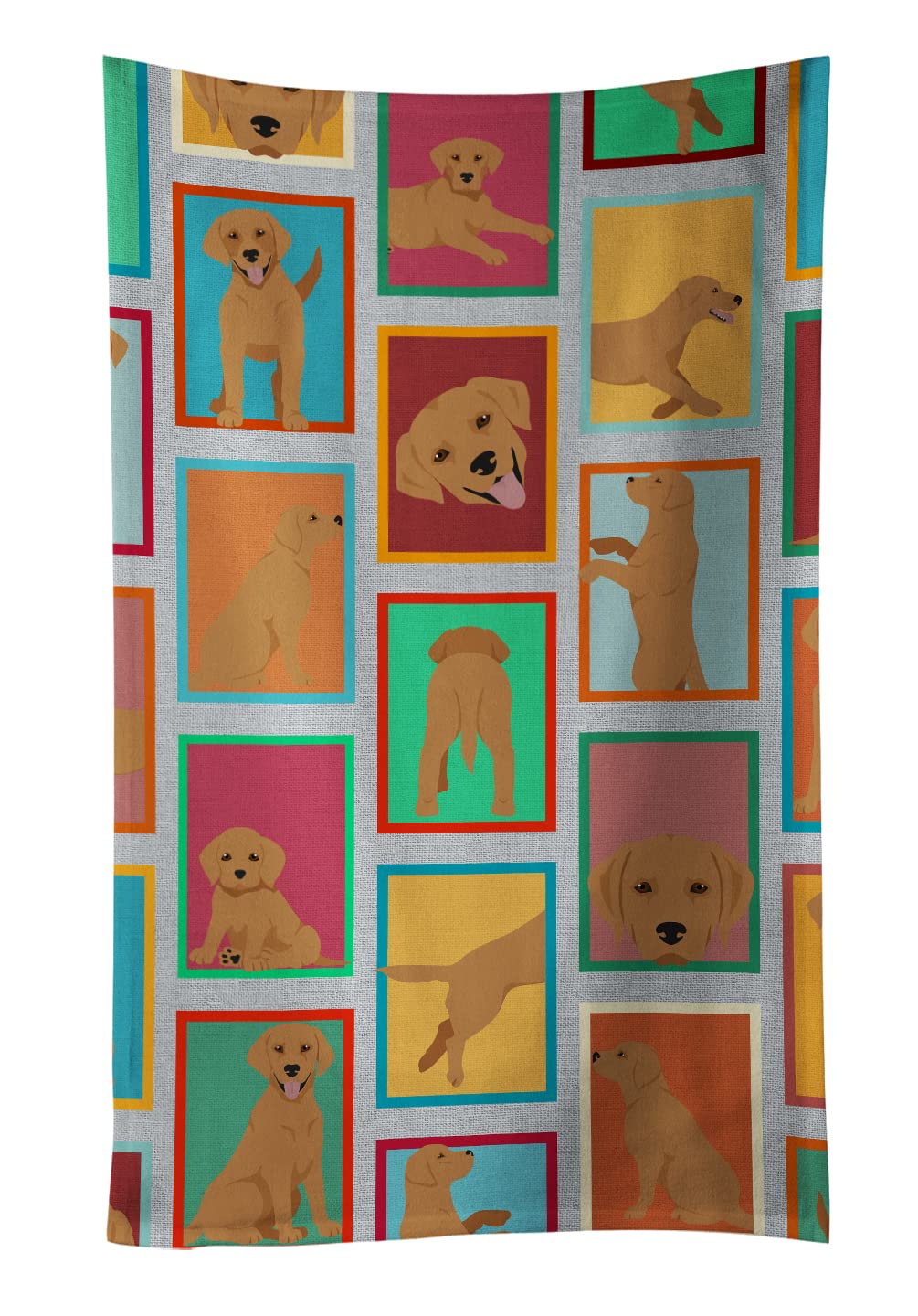 Carolines Treasures MLM1095KTWL Lots of Red Fox Labrador Retriever Kitchen Towel Dish Cloths Guest Hand Towel Decorative Bathroom Towel for Face,Tea, Dishcloth, Kitchen and Bath