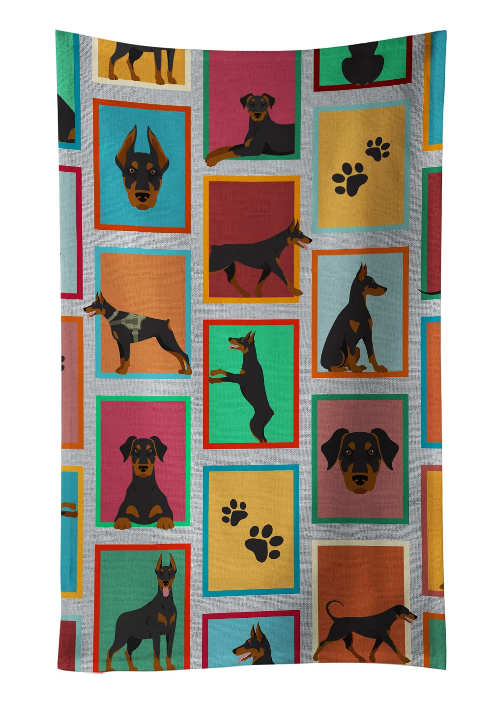 Carolines Treasures MLM1107KTWL Lots of Doberman Pinscher Kitchen Towel Dish Cloths Guest Hand Towel Decorative Bathroom Towel for Face,Tea, Dishcloth, Kitchen and Bath