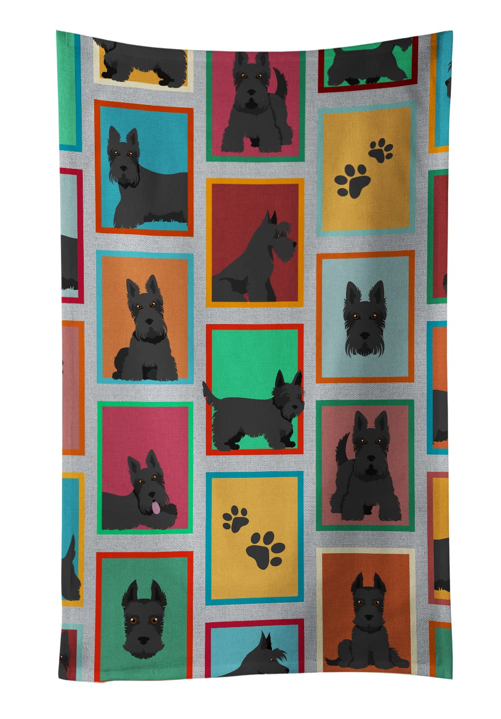 Carolines Treasures MLM1109KTWL Lots of Scottish Terrier Kitchen Towel Dish Cloths Guest Hand Towel Decorative Bathroom Towel for Face,Tea, Dishcloth, Kitchen and Bath
