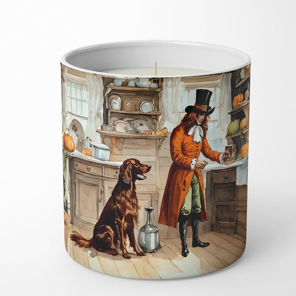 Carolines Treasures DAC1780CDL Irish Setter Fall Kitchen Pumpkins Decorative Soy Candle Nature Soy Wax Essential Oil Home Decor Ideal for Bedroom Kitchen Bath Office Gift, 10 oz