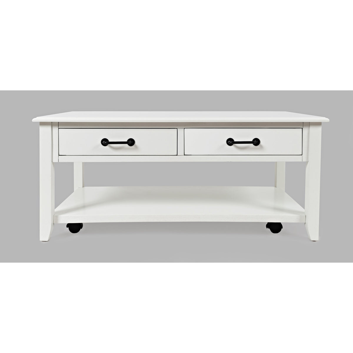 North Fork Acacia 2 Drawer Coffee Table With Casters