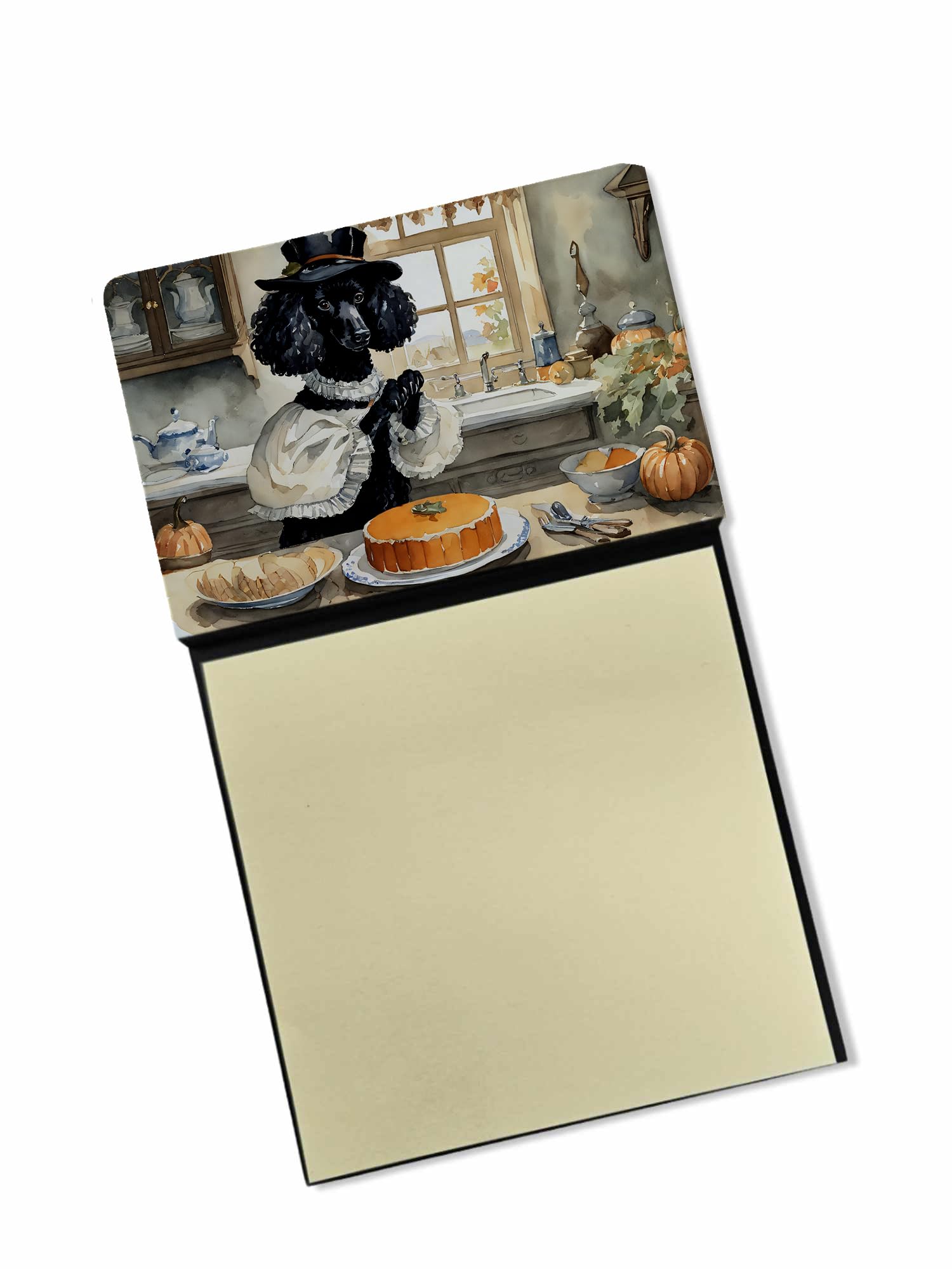 Carolines Treasures Poodle Fall Kitchen Pumpkins Sticky Note Holder Refillable Dispenser Self-Sticky Note Pads, Memo Pads Blank Desk Accessories
