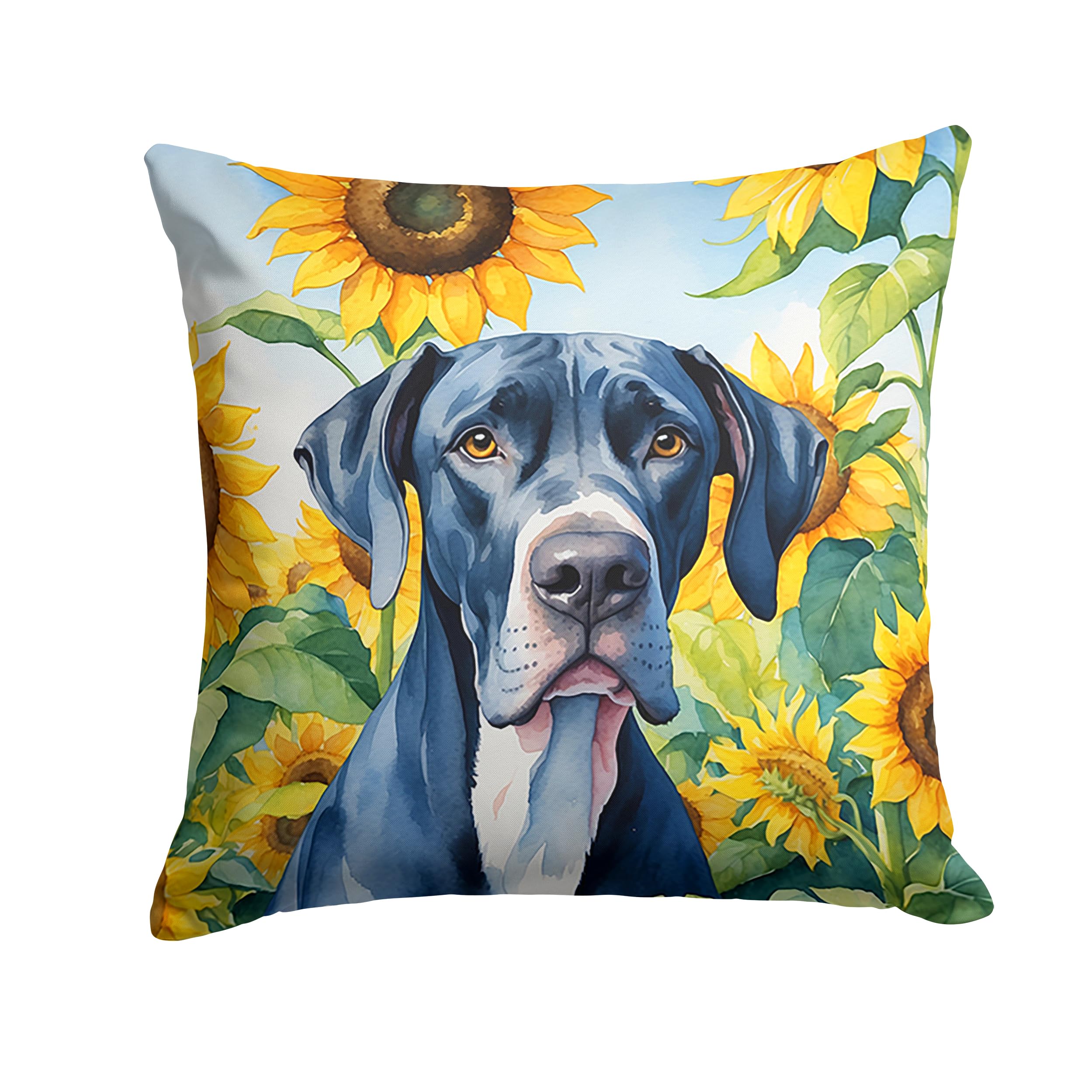 Carolines Treasures in Sunflowers Throw Pillow, 14Hx14W, Dane 6091
