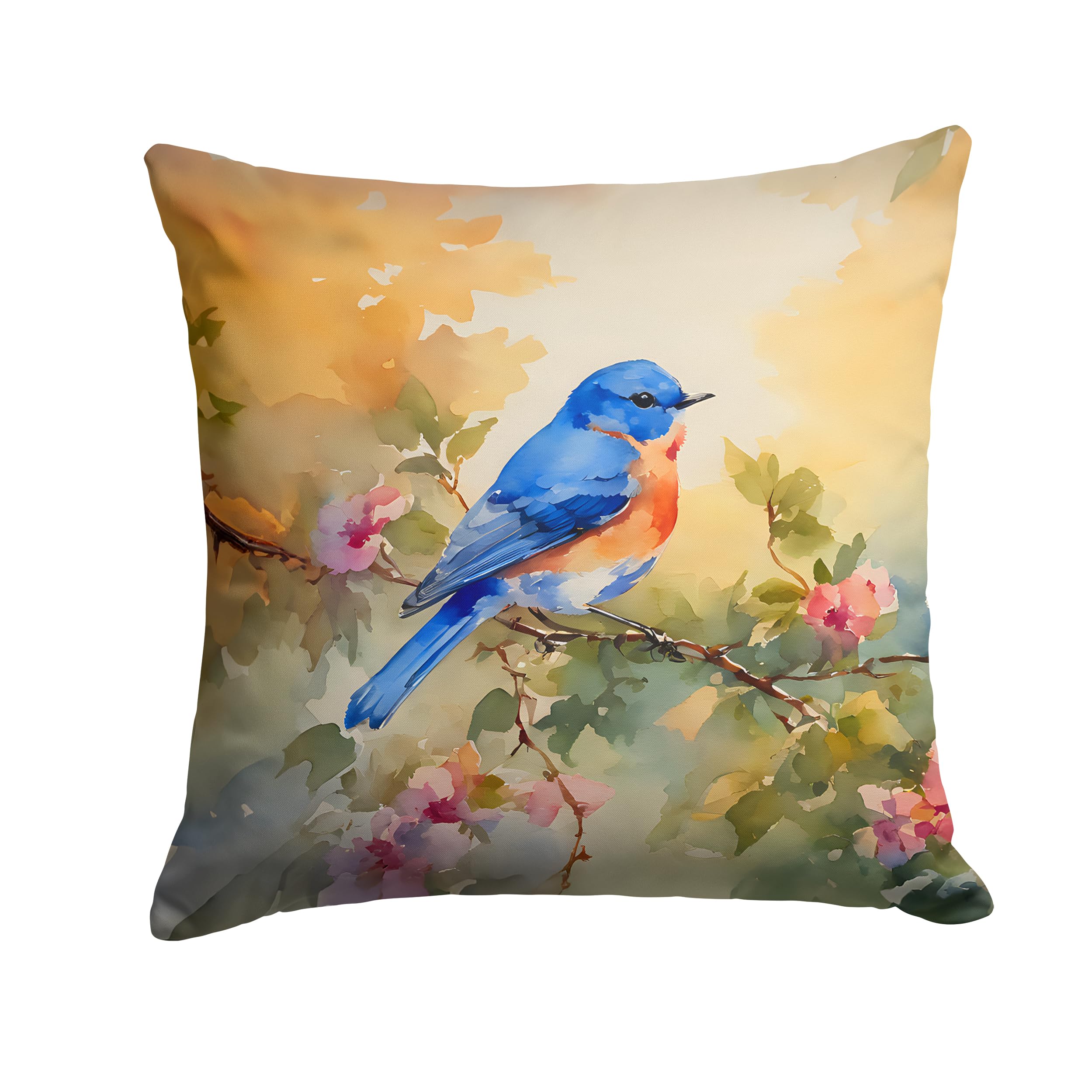 Carolines Treasures Bluebird Throw Pillow Machine Washable, Indoor Outdoor Decorative Pillow for Couch, Bed or Patio, 14Hx14W