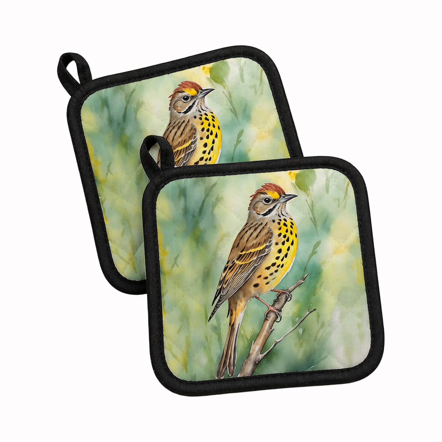 Carolines Treasures Alabama Yellowhammer Pair of Pot Holders Kitchen Heat Resistant Pot Holders Sets Oven Hot Pads for Cooking Baking BBQ, 7 1/2 x 7 1/2