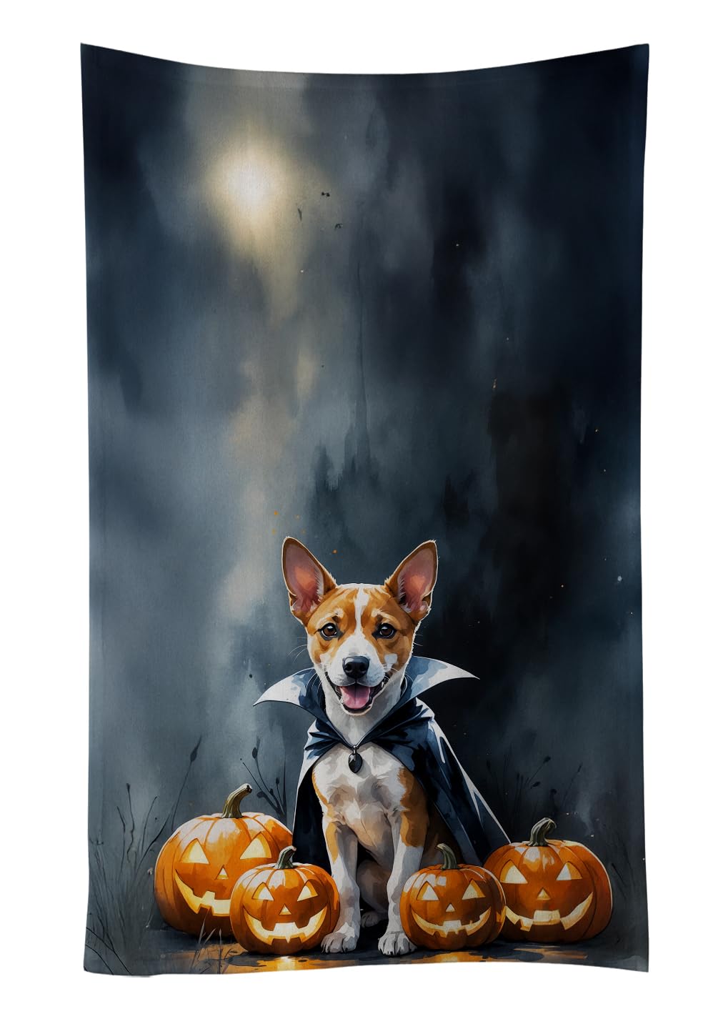 Carolines Treasures Basenji Puppy Halloween Kitchen Towel Dish Cloths Guest Hand Towel Decorative Bathroom Towel for Face,Tea, Dishcloth, Kitchen and Bath