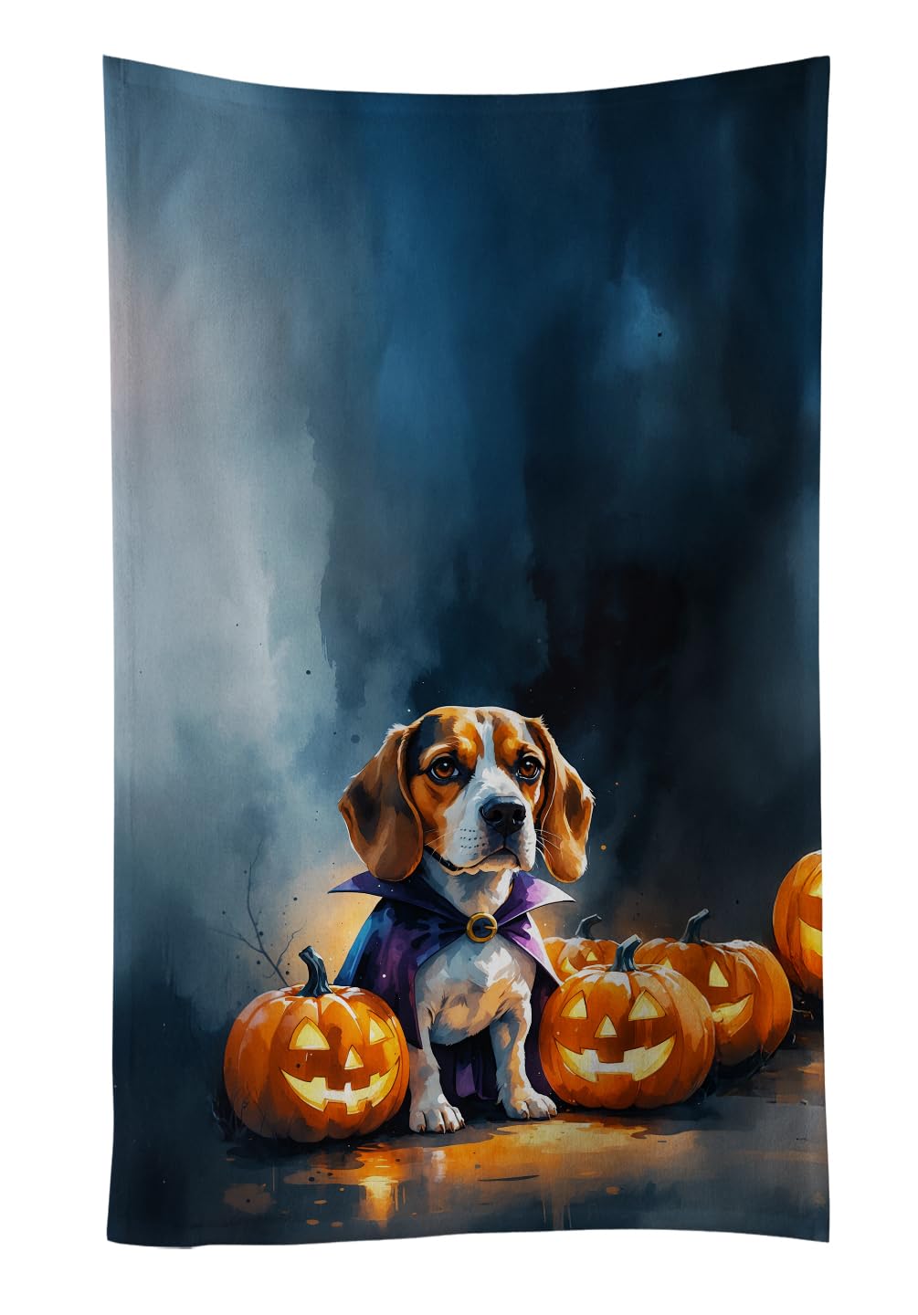 Carolines Treasures Beagle Puppy Halloween Kitchen Towel Dish Cloths Guest Hand Towel Decorative Bathroom Towel for Face,Tea, Dishcloth, Kitchen and Bath
