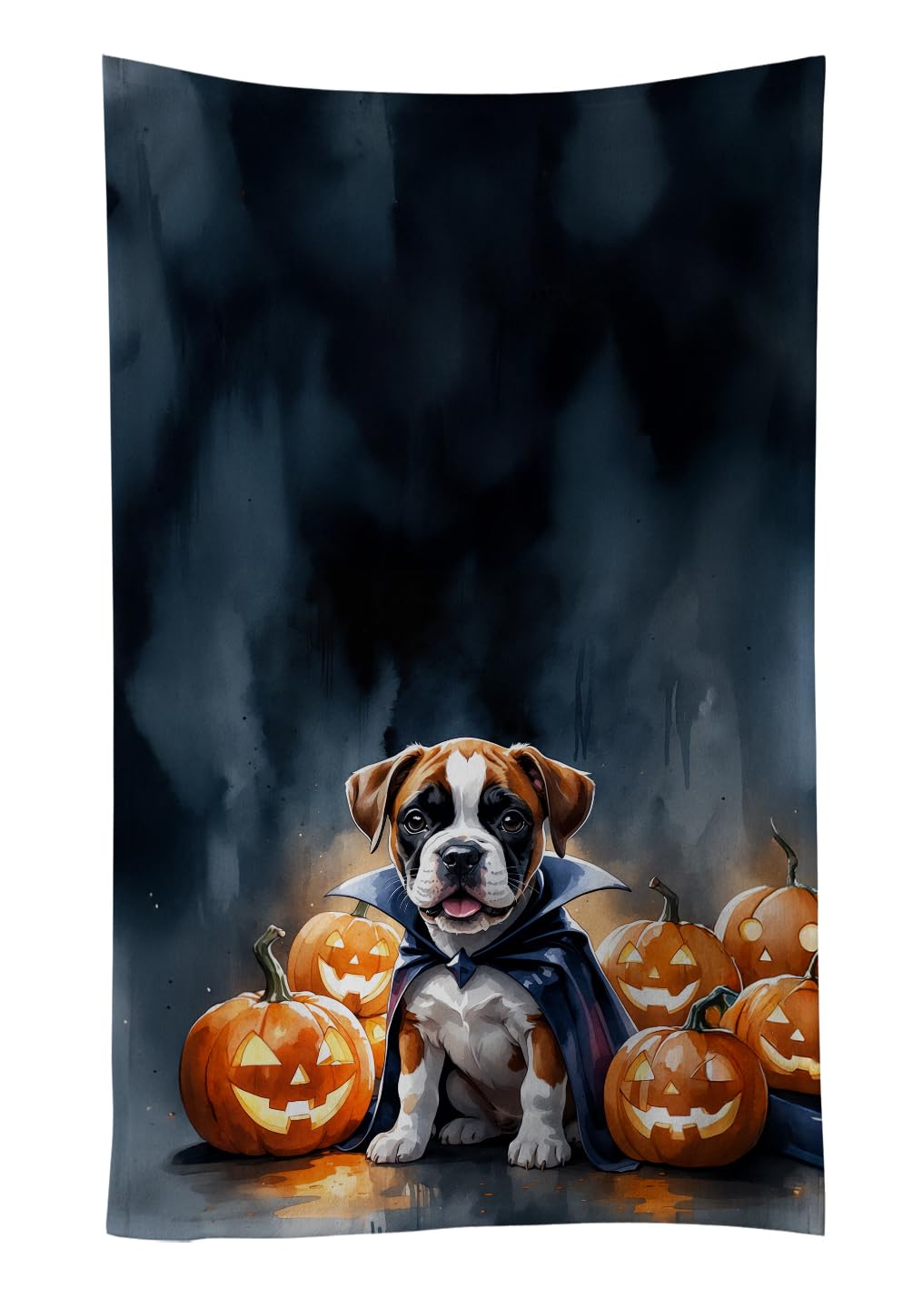Carolines Treasures Boxer Puppy Halloween Kitchen Towel Dish Cloths Guest Hand Towel Decorative Bathroom Towel for Face,Tea, Dishcloth, Kitchen and Bath