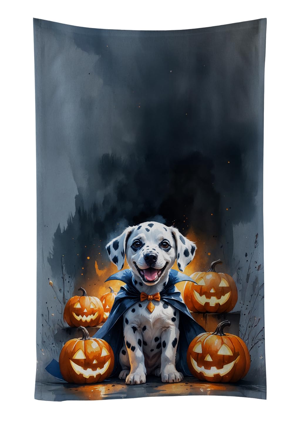 Carolines Treasures Dalmatian Puppy Halloween Kitchen Towel Dish Cloths Guest Hand Towel Decorative Bathroom Towel for Face,Tea, Dishcloth, Kitchen and Bath
