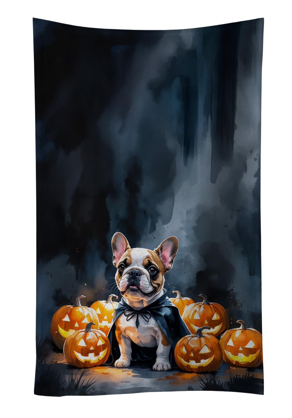Carolines Treasures French Bulldog Puppy Halloween Kitchen Towel Dish Cloths Guest Hand Towel Decorative Bathroom Towel for Face,Tea, Dishcloth, Kitchen and Bath