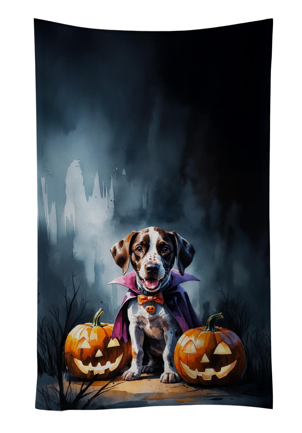 Carolines Treasures German Shorthaired Pointer Puppy Halloween Kitchen Towel Dish Cloths Guest Hand Towel Decorative Bathroom Towel for Face,Tea, Dishcloth, Kitchen and Bath