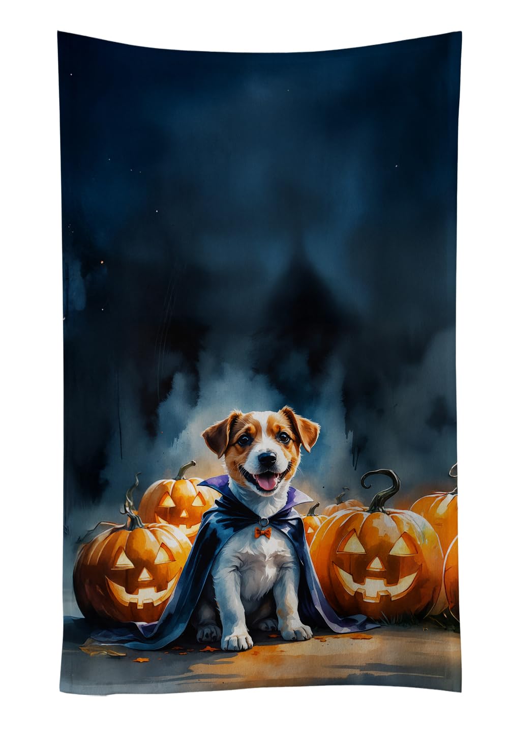 Carolines Treasures Jack Russell Terrier Puppy Halloween Kitchen Towel Dish Cloths Guest Hand Towel Decorative Bathroom Towel for Face,Tea, Dishcloth, Kitchen and Bath