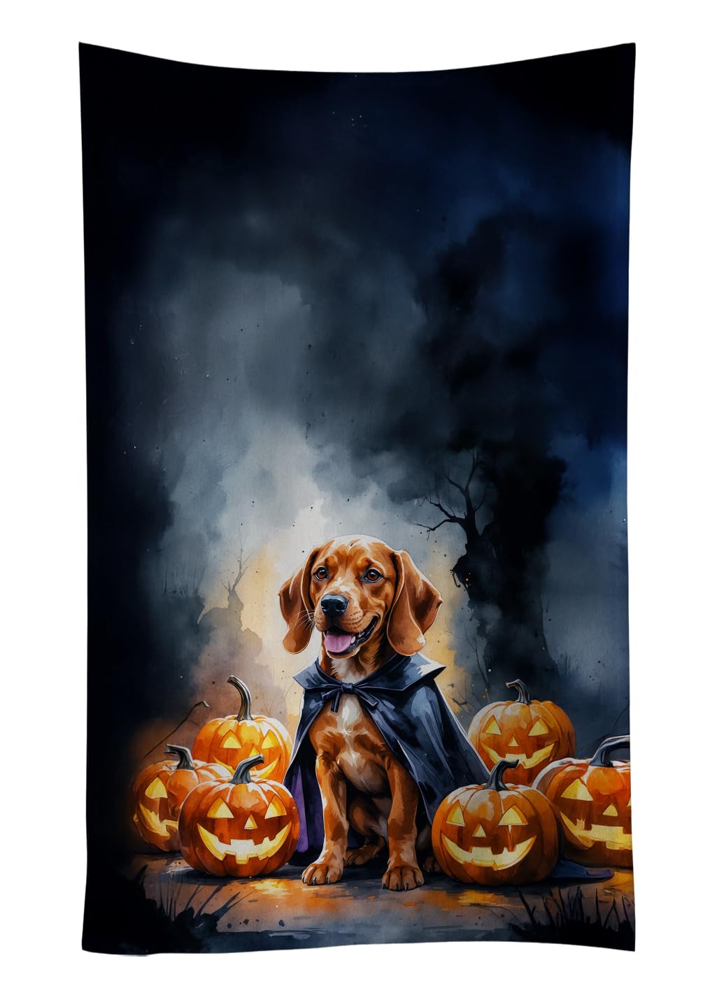 Carolines Treasures Vizsla Puppy Halloween Kitchen Towel Dish Cloths Guest Hand Towel Decorative Bathroom Towel for Face,Tea, Dishcloth, Kitchen and Bath