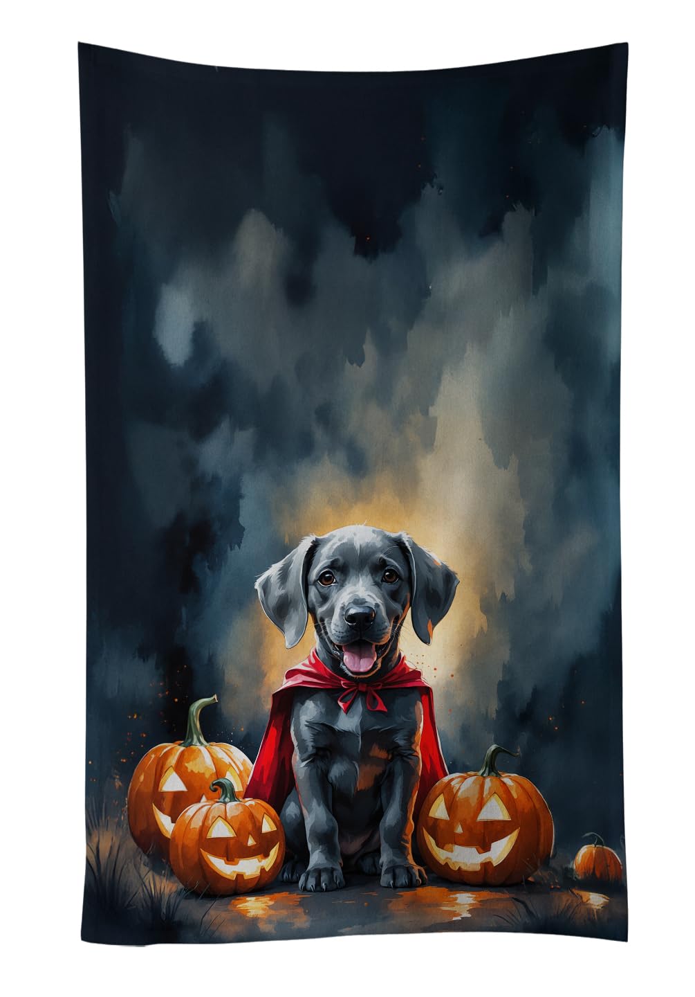 Carolines Treasures Weimaraner Puppy Halloween Kitchen Towel Dish Cloths Guest Hand Towel Decorative Bathroom Towel for Face,Tea, Dishcloth, Kitchen and Bath