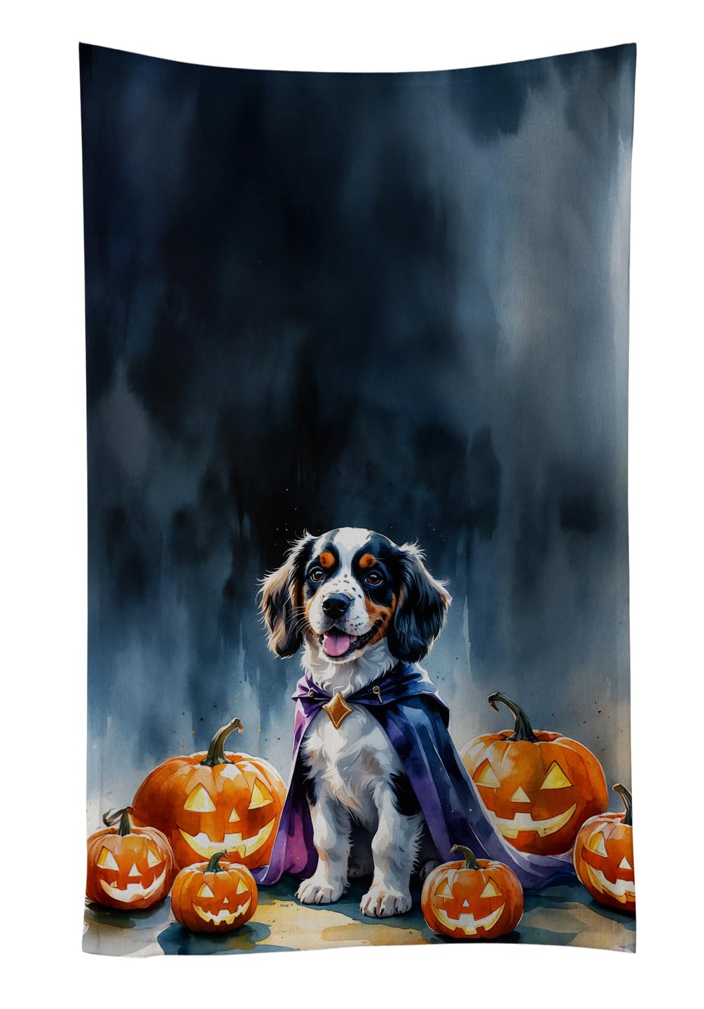 Carolines Treasures Welsh Springer Spaniel Puppy Halloween Kitchen Towel Dish Cloths Guest Hand Towel Decorative Bathroom Towel for Face,Tea, Dishcloth, Kitchen and Bath
