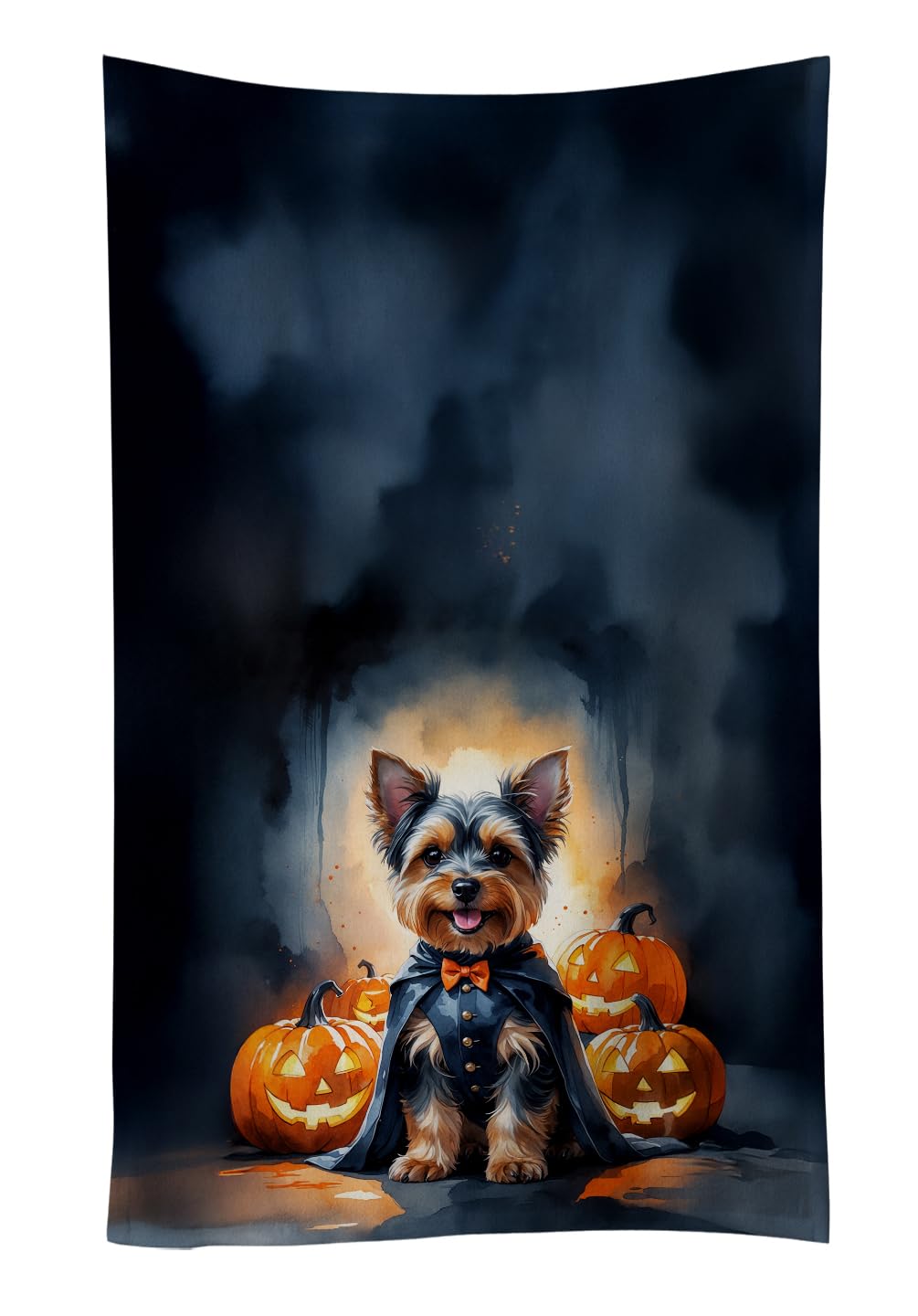 Carolines Treasures Yorkshire Terrier Yorkie Puppy Halloween Kitchen Towel Dish Cloths Guest Hand Towel Decorative Bathroom Towel for Face,Tea, Dishcloth, Kitchen and Bath