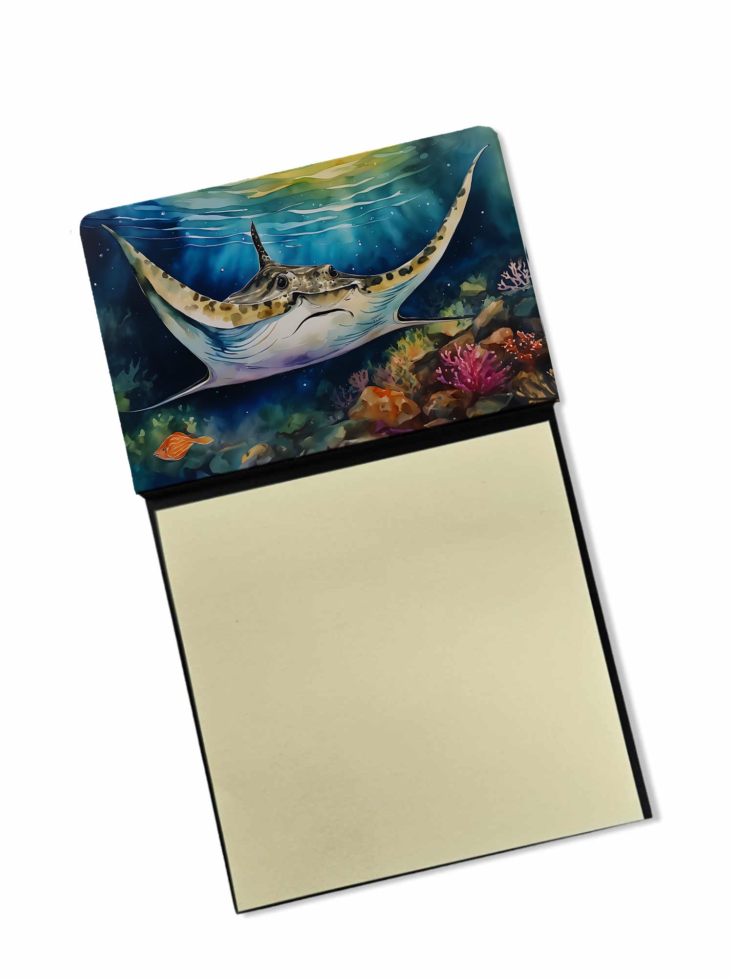 Carolines Treasures Sting Ray Sticky Note Holder Refillable Dispenser Self-Sticky Note Pads, Memo Pads Blank Desk Accessories
