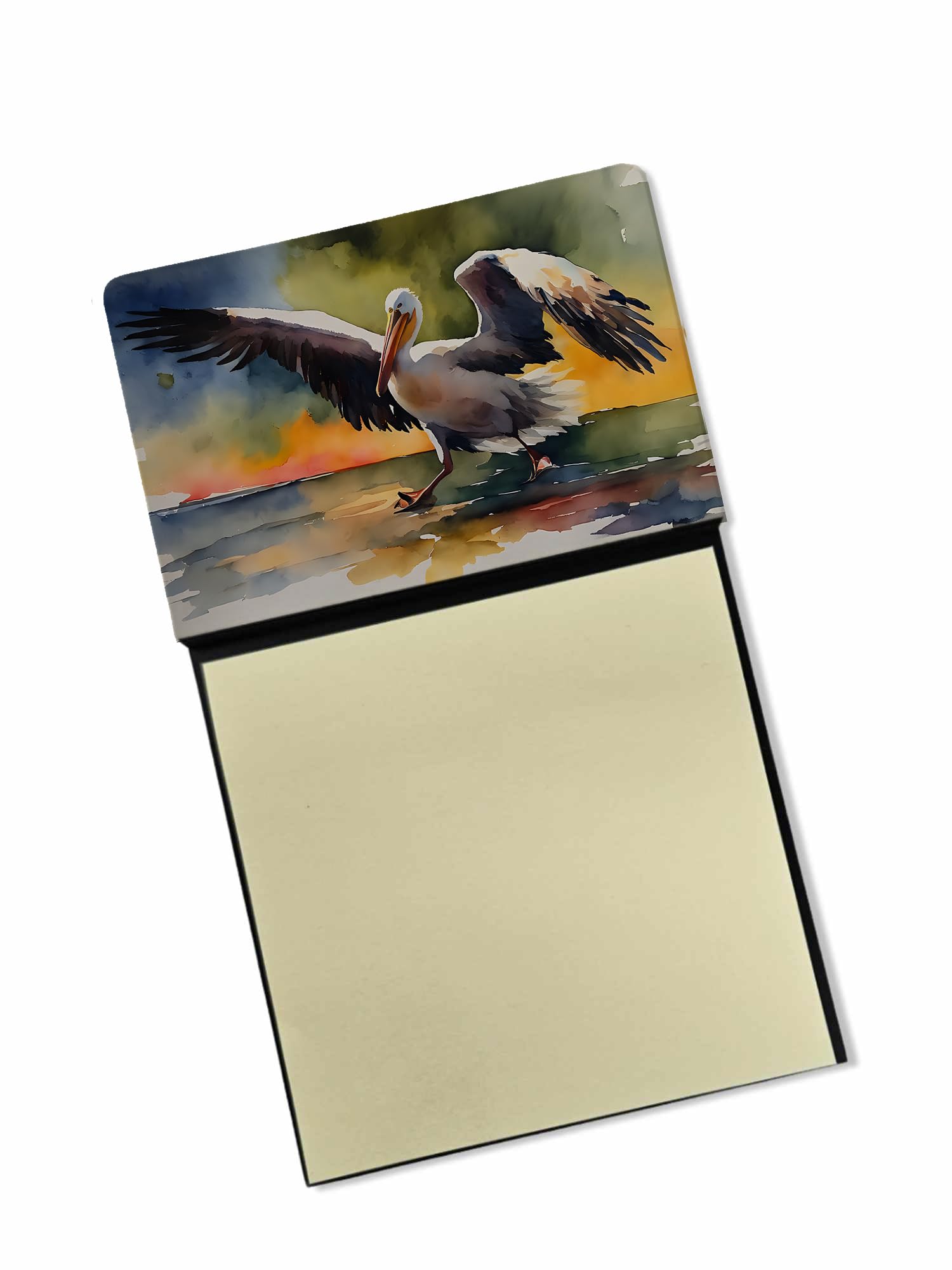 Carolines Treasures Pelican Sticky Note Holder Refillable Dispenser Self-Sticky Note Pads, Memo Pads Blank Desk Accessories