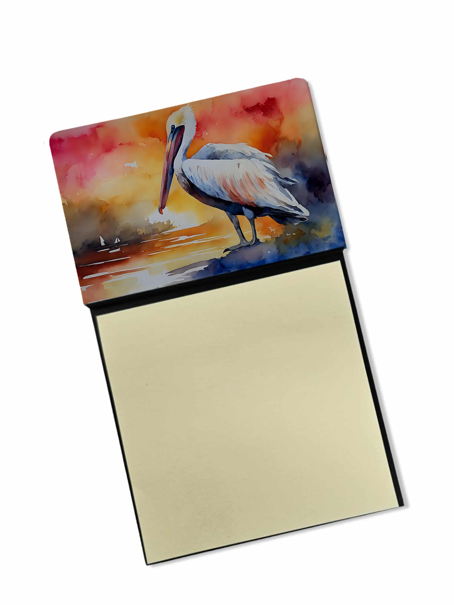 Carolines Treasures Pelican Sticky Note Holder Refillable Dispenser Self-Sticky Note Pads, Memo Pads Blank Desk Accessories