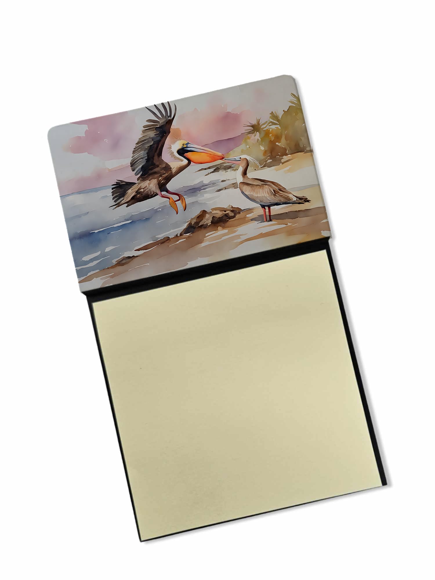 Carolines Treasures Pelican Sticky Note Holder Refillable Dispenser Self-Sticky Note Pads, Memo Pads Blank Desk Accessories