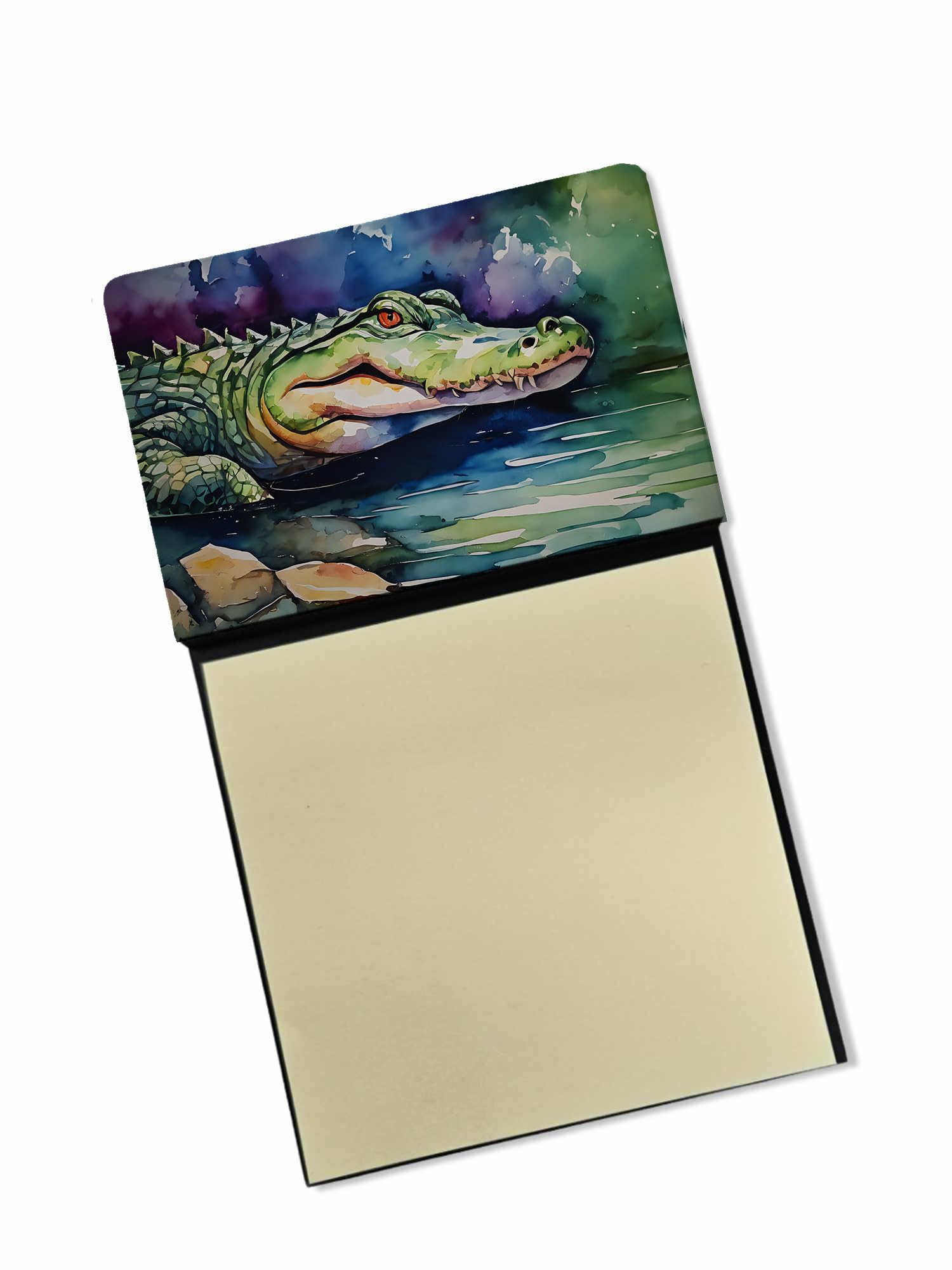 Carolines Treasures Alligator Sticky Note Holder Refillable Dispenser Self-Sticky Note Pads, Memo Pads Blank Desk Accessories