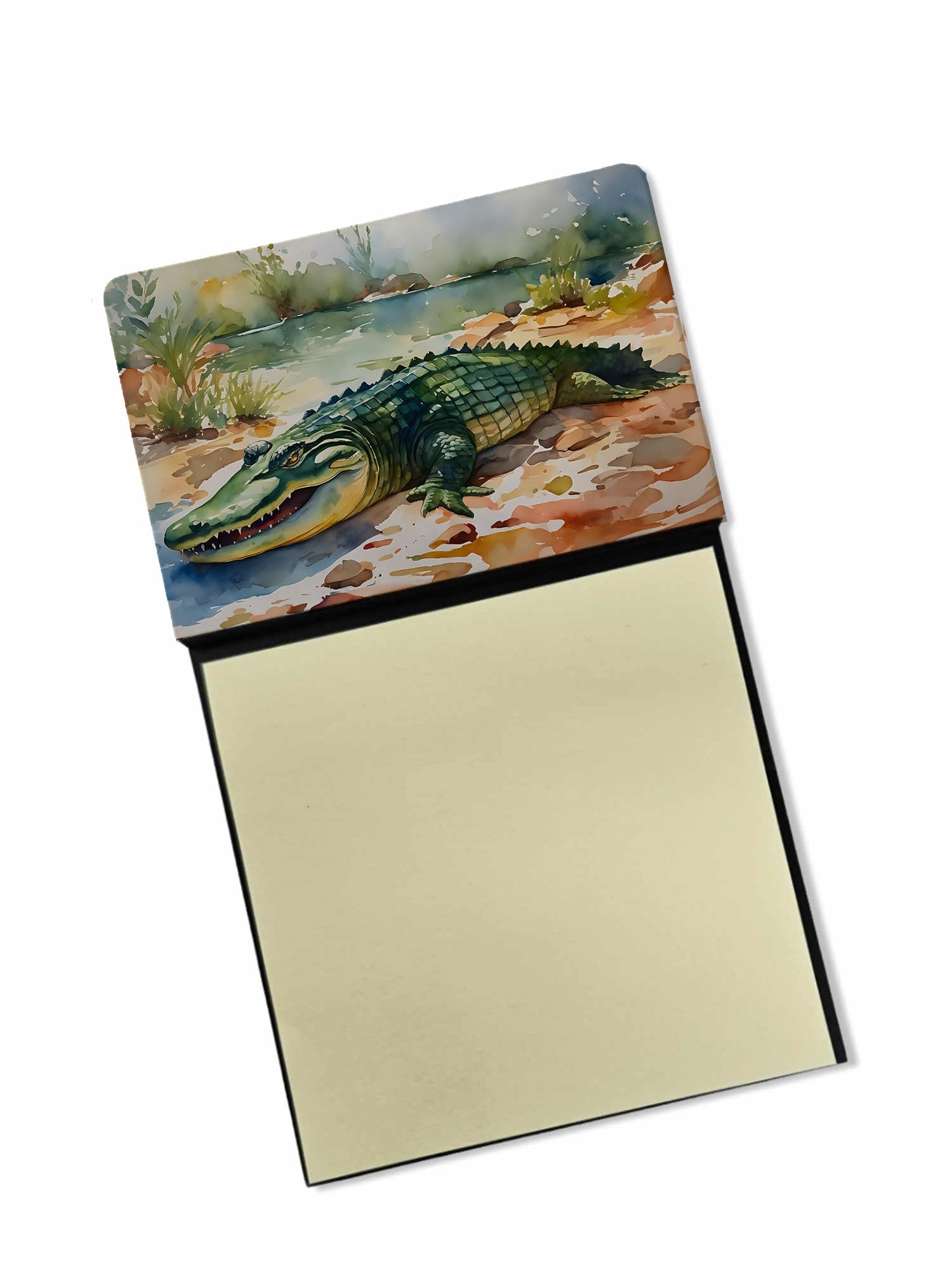 Carolines Treasures Alligator Sticky Note Holder Refillable Dispenser Self-Sticky Note Pads, Memo Pads Blank Desk Accessories