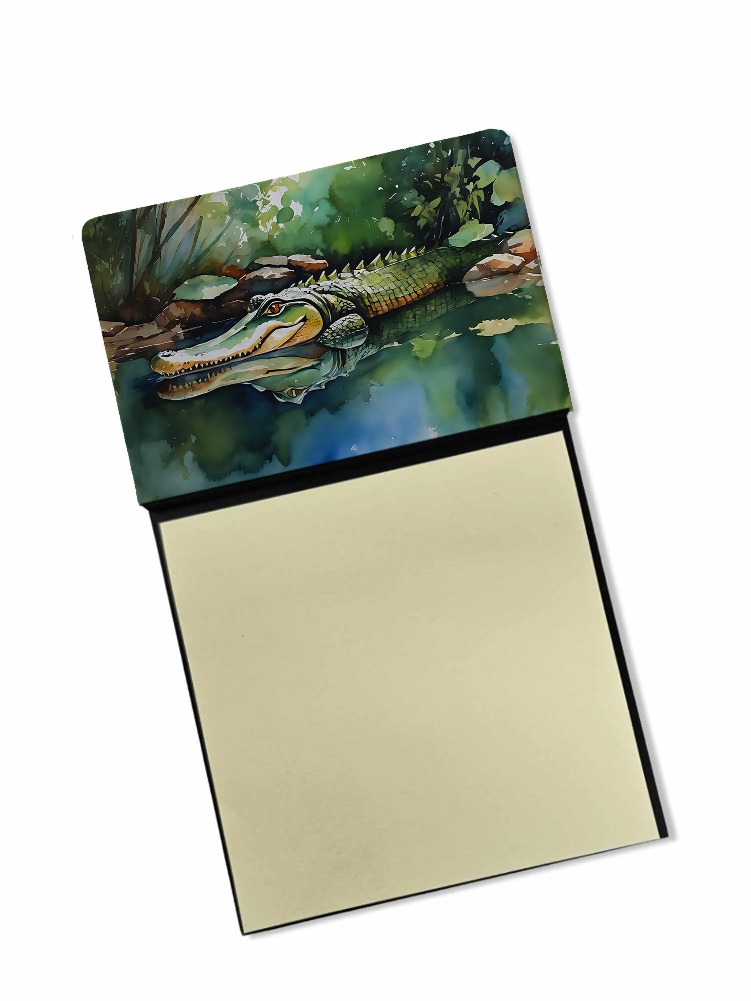 Carolines Treasures Alligator Sticky Note Holder Refillable Dispenser Self-Sticky Note Pads, Memo Pads Blank Desk Accessories