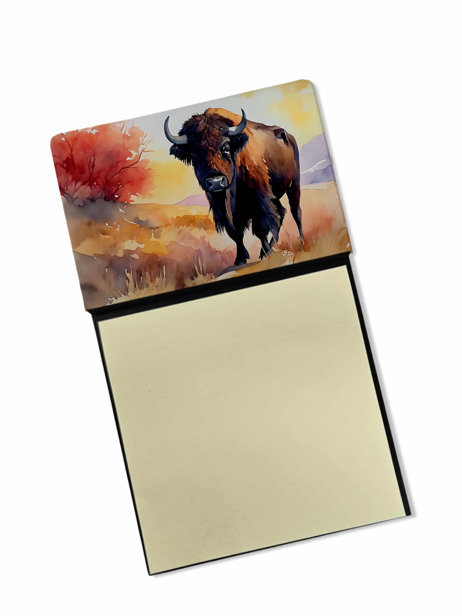 Carolines Treasures American Bison Sticky Note Holder Refillable Dispenser Self-Sticky Note Pads, Memo Pads Blank Desk Accessories