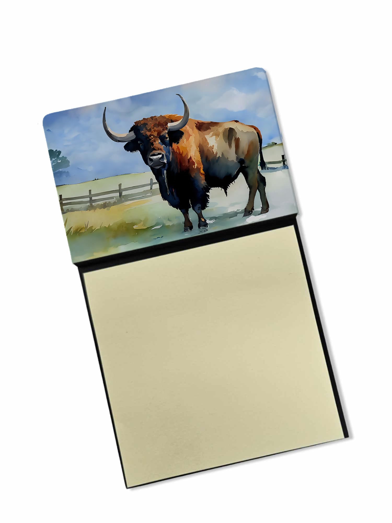 Carolines Treasures American Bison Sticky Note Holder Refillable Dispenser Self-Sticky Note Pads, Memo Pads Blank Desk Accessories