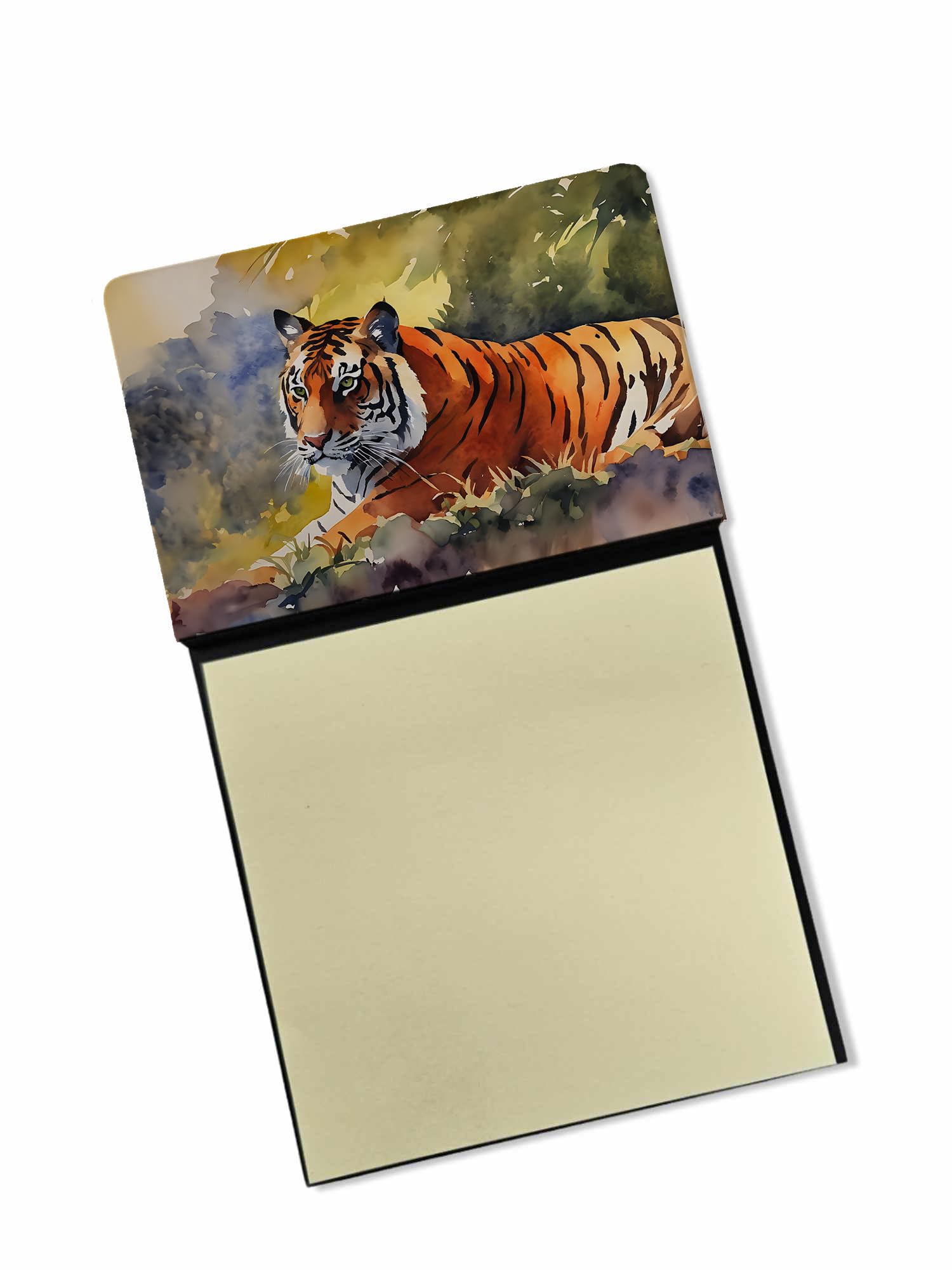 Carolines Treasures Bengal Tiger Sticky Note Holder Refillable Dispenser Self-Sticky Note Pads, Memo Pads Blank Desk Accessories