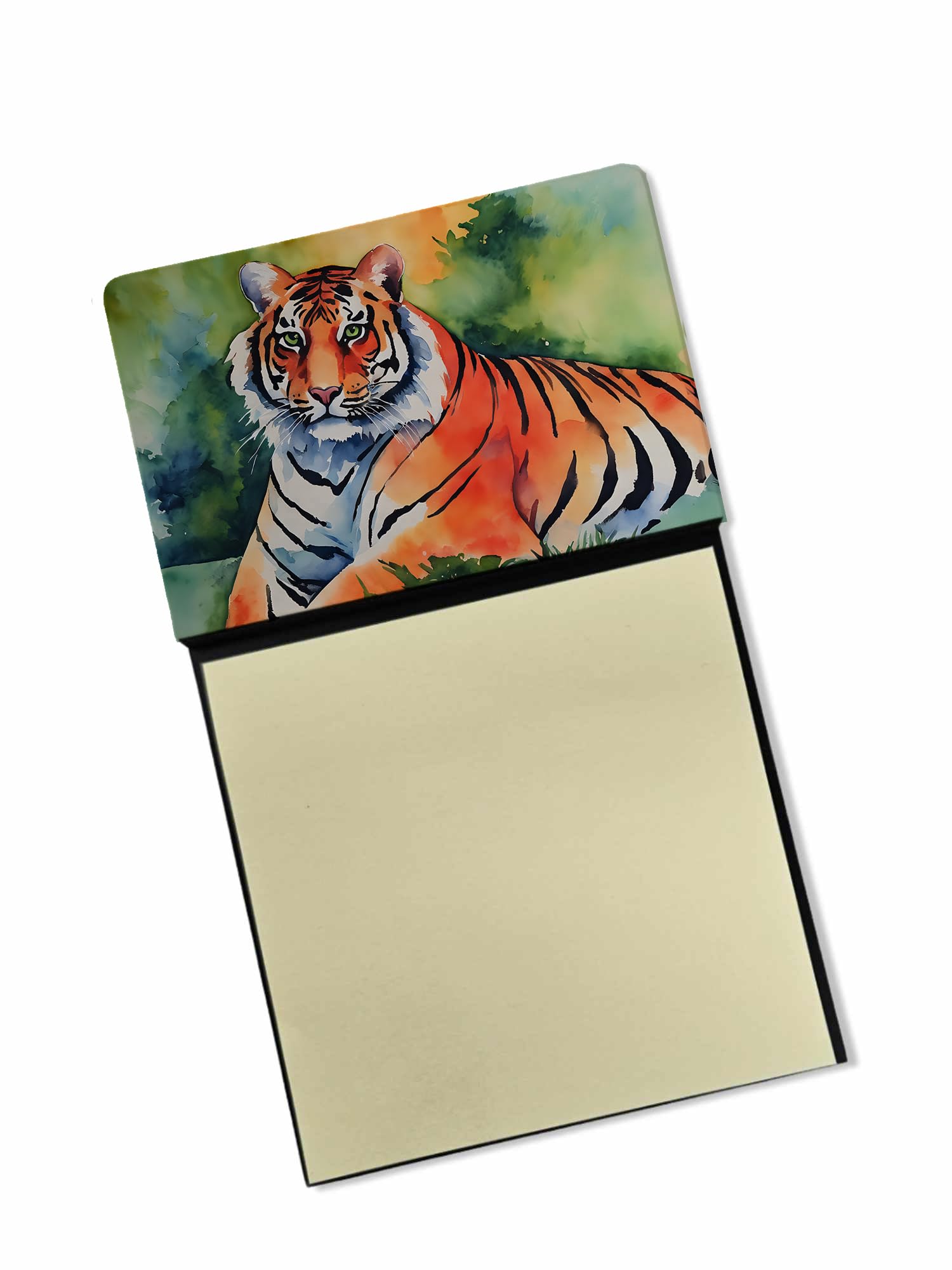 Carolines Treasures Bengal Tiger Sticky Note Holder Refillable Dispenser Self-Sticky Note Pads, Memo Pads Blank Desk Accessories