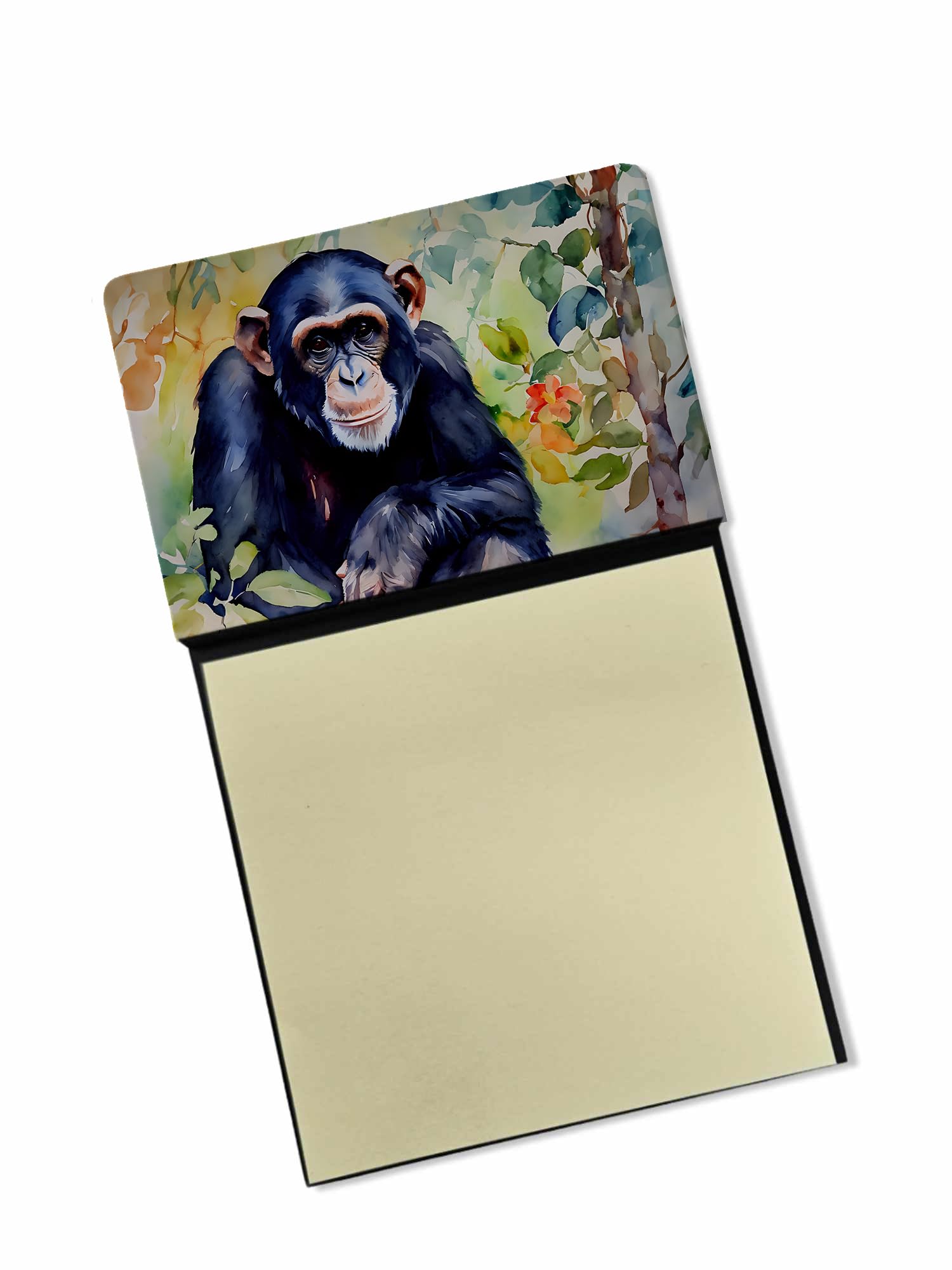 Carolines Treasures Chimpanzee Sticky Note Holder Refillable Dispenser Self-Sticky Note Pads, Memo Pads Blank Desk Accessories