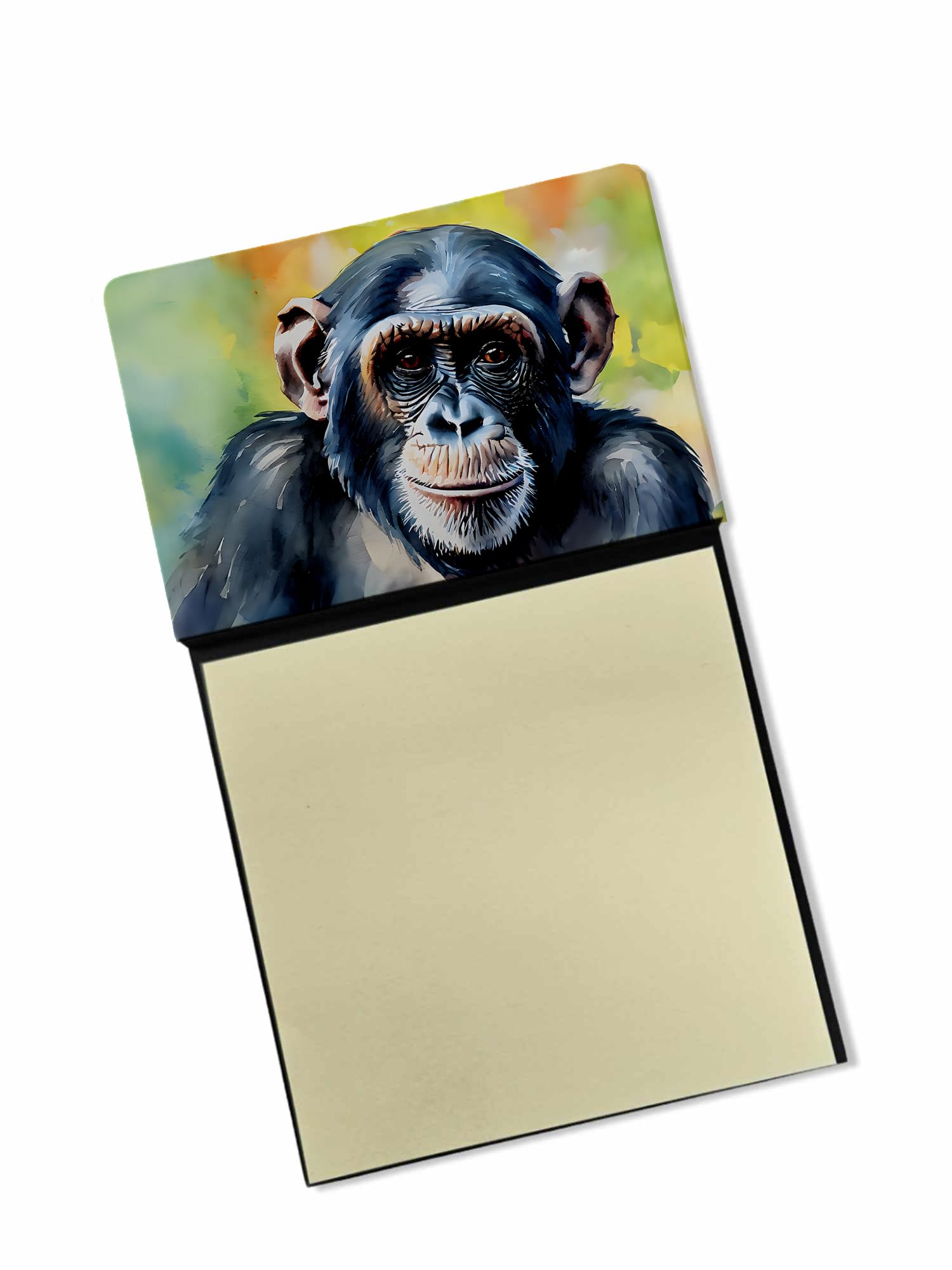 Carolines Treasures Chimpanzee Sticky Note Holder Refillable Dispenser Self-Sticky Note Pads, Memo Pads Blank Desk Accessories