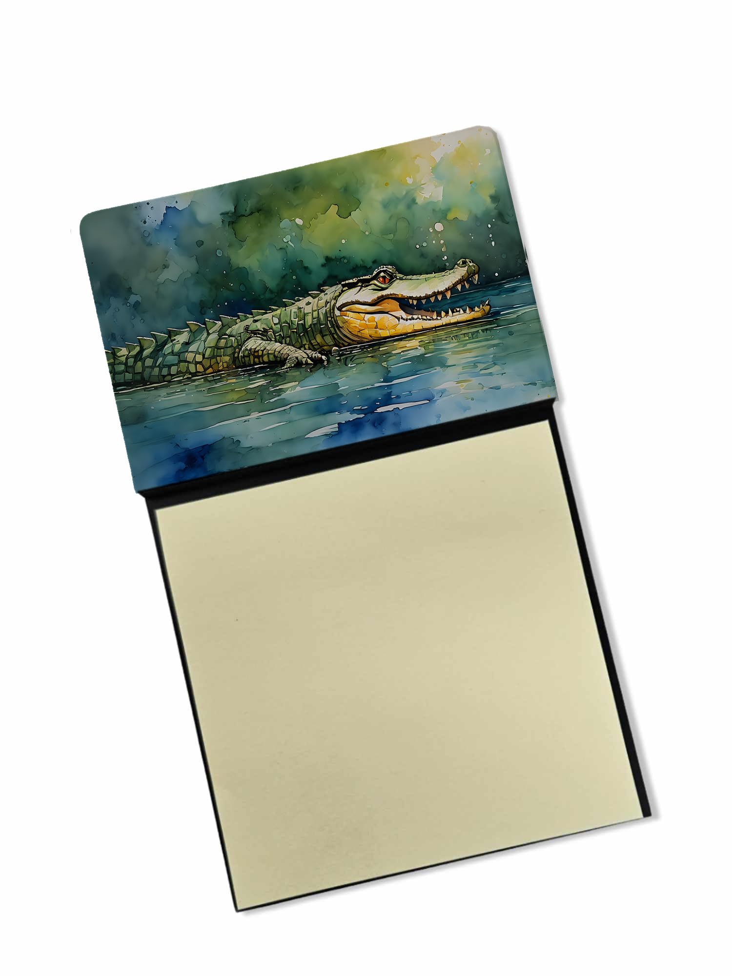 Carolines Treasures Crocodile Sticky Note Holder Refillable Dispenser Self-Sticky Note Pads, Memo Pads Blank Desk Accessories