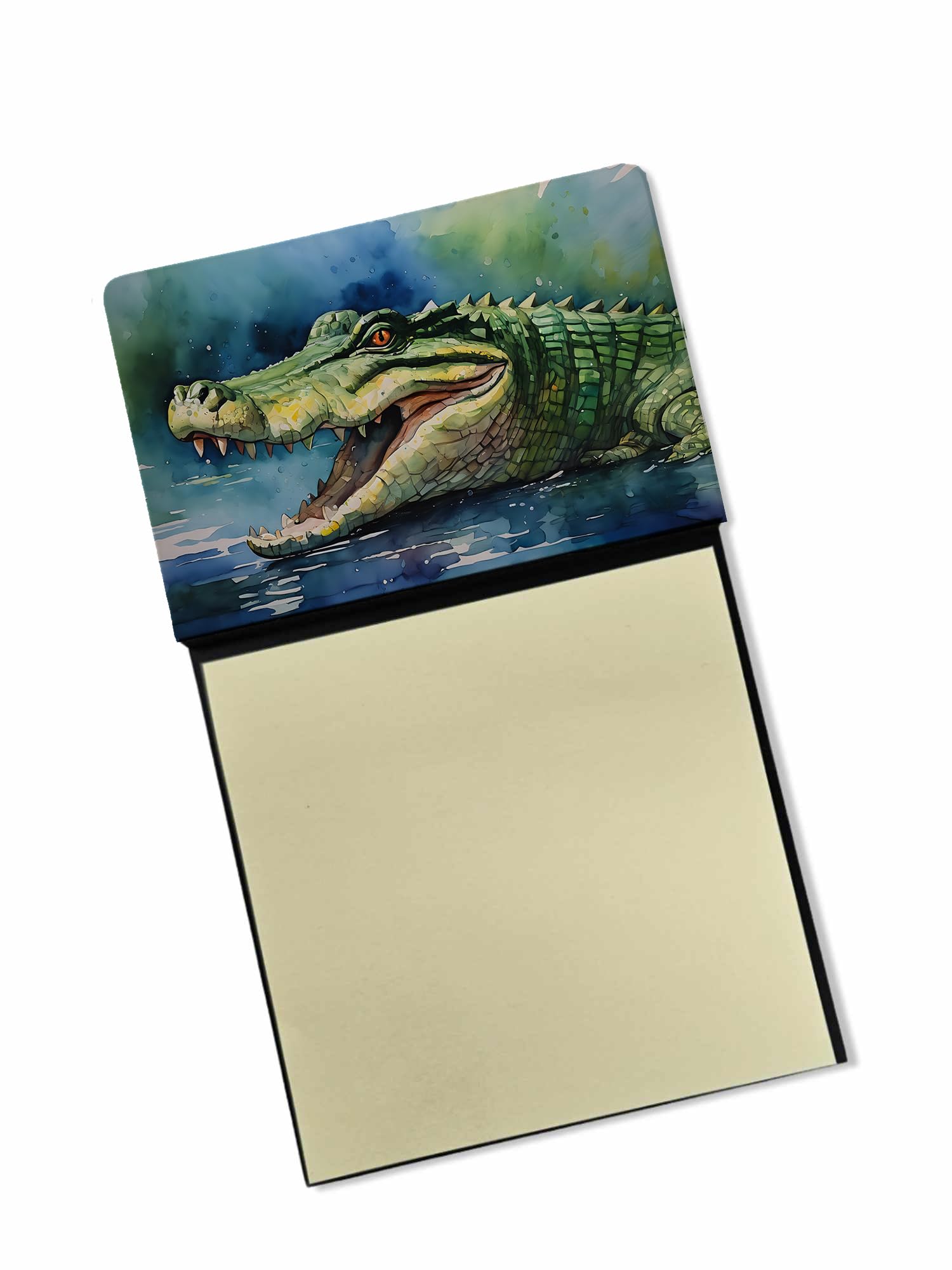 Carolines Treasures Crocodile Sticky Note Holder Refillable Dispenser Self-Sticky Note Pads, Memo Pads Blank Desk Accessories
