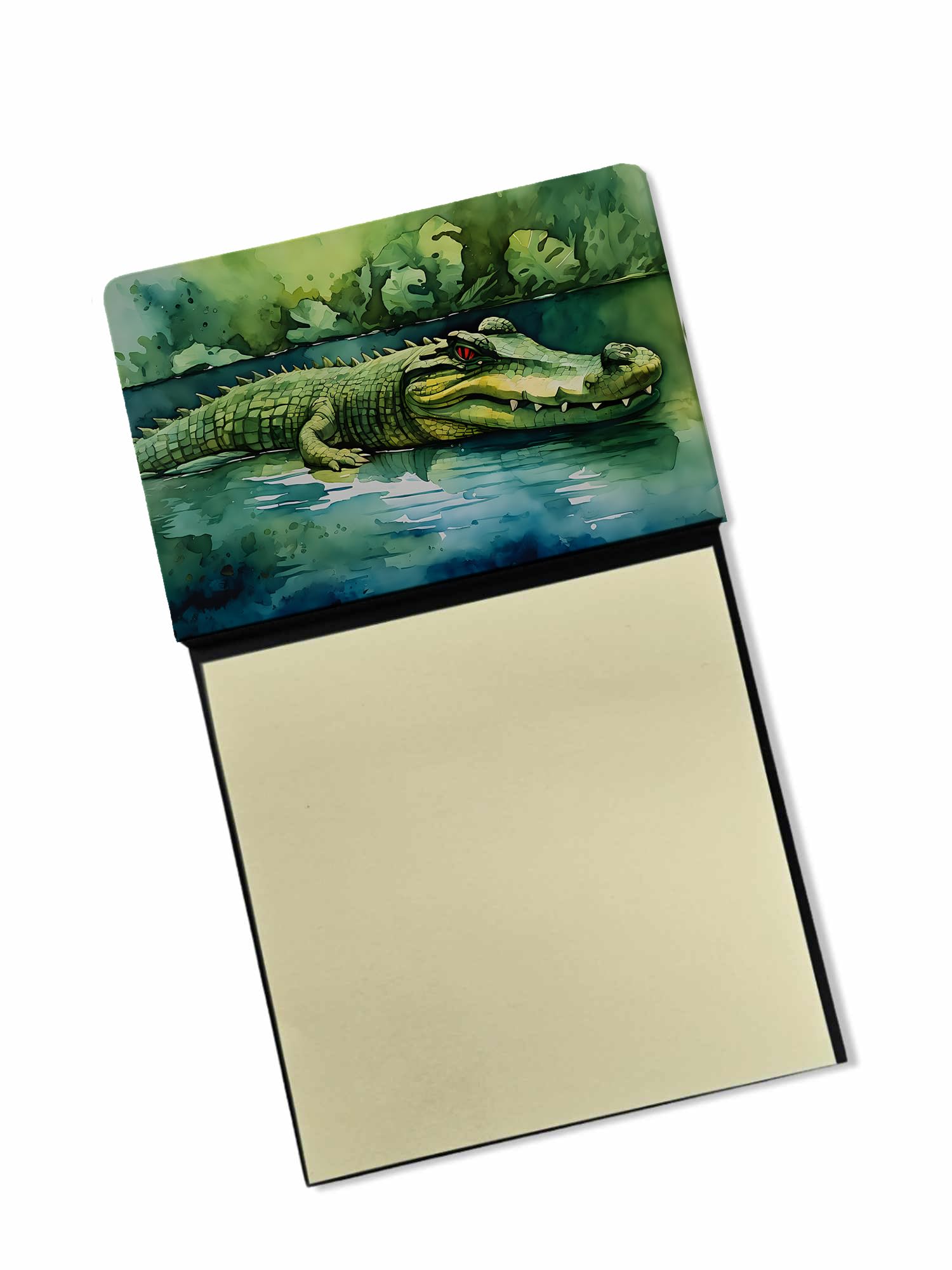 Carolines Treasures Crocodile Sticky Note Holder Refillable Dispenser Self-Sticky Note Pads, Memo Pads Blank Desk Accessories