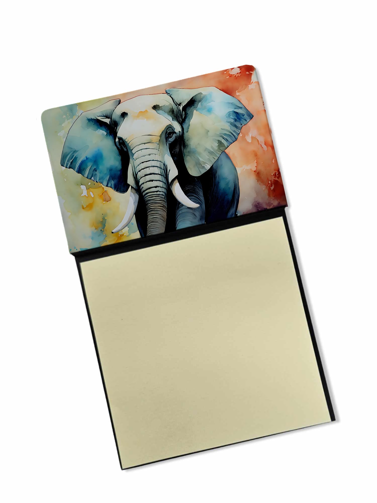 Carolines Treasures Elephant Sticky Note Holder Refillable Dispenser Self-Sticky Note Pads, Memo Pads Blank Desk Accessories
