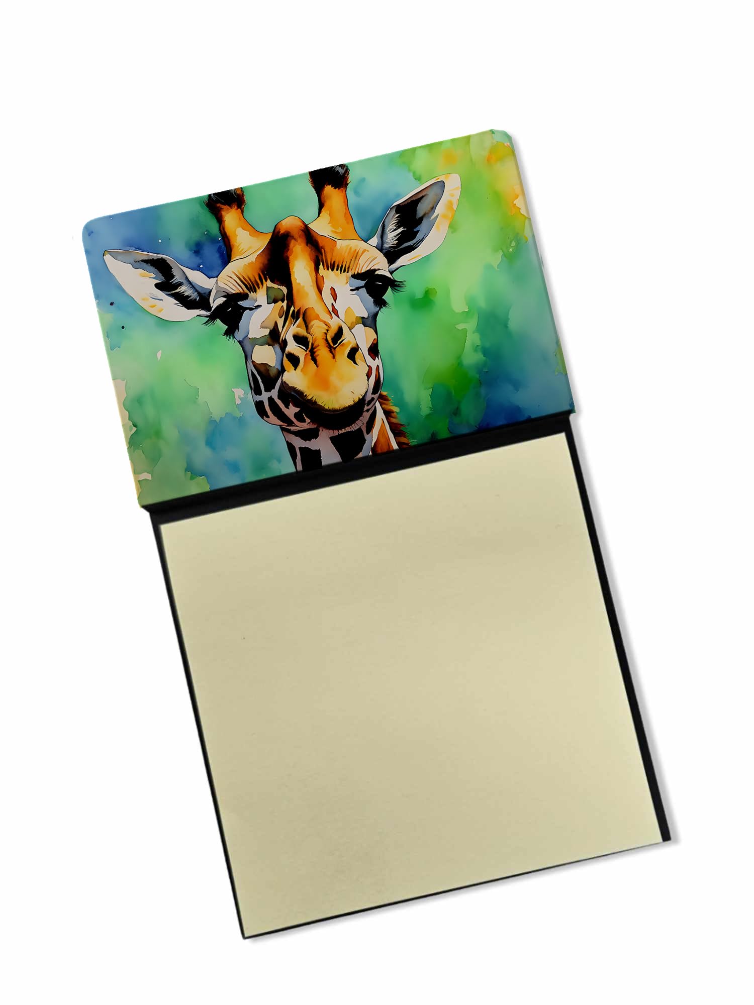 Carolines Treasures Giraffe Sticky Note Holder Refillable Dispenser Self-Sticky Note Pads, Memo Pads Blank Desk Accessories