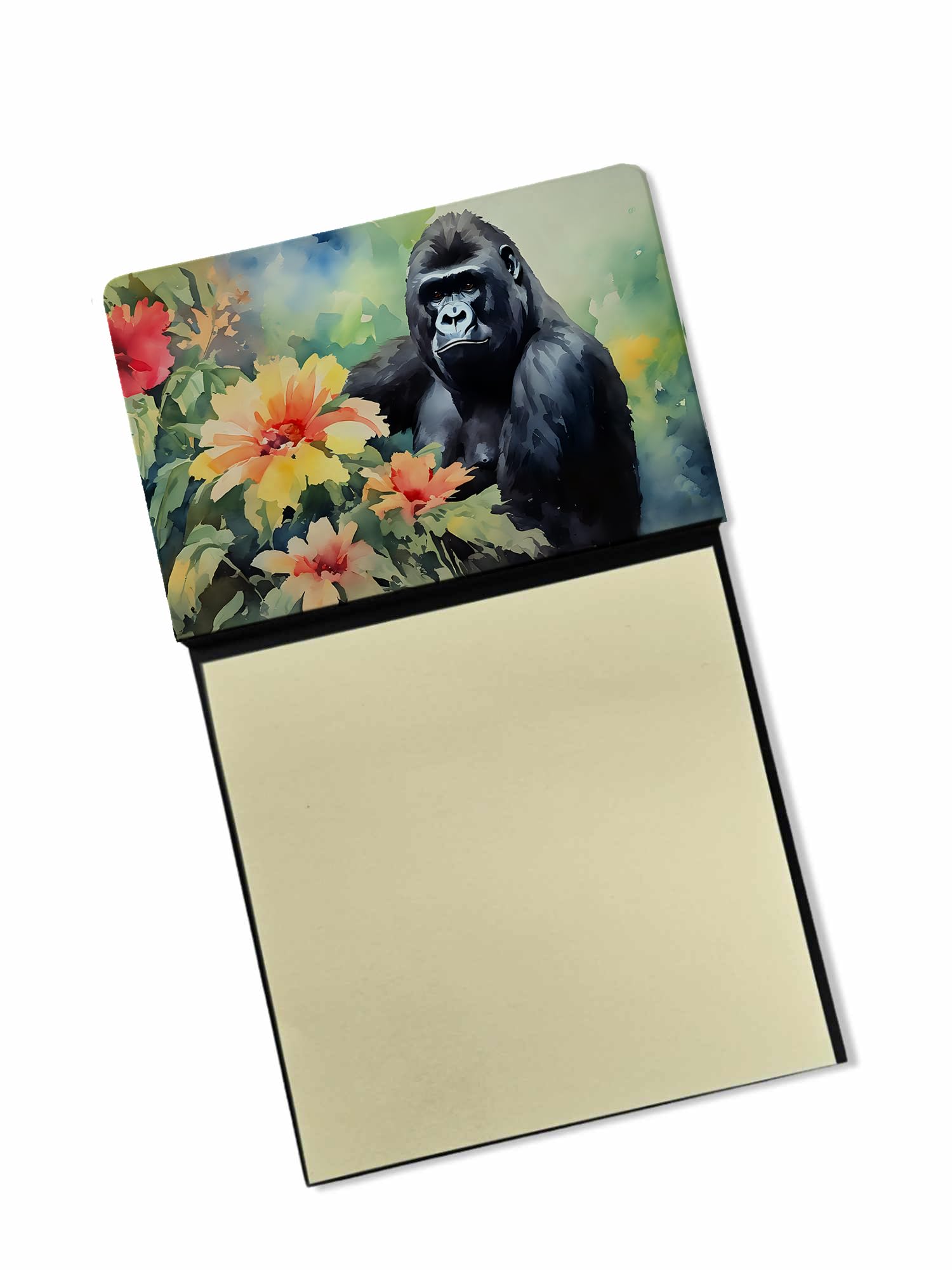 Carolines Treasures Gorilla Sticky Note Holder Refillable Dispenser Self-Sticky Note Pads, Memo Pads Blank Desk Accessories